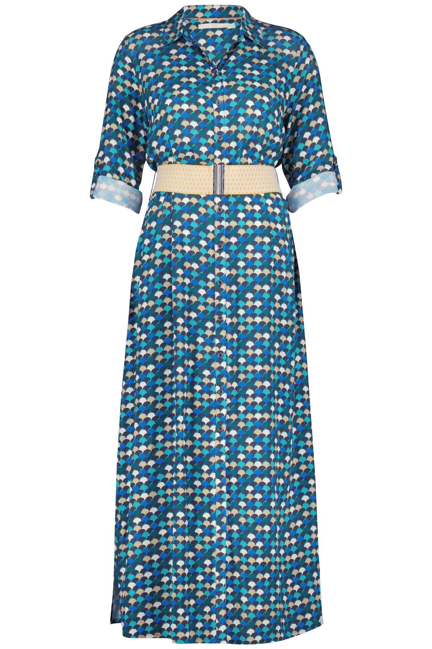 DRESS BLUSH CAMPANULA BLUE WITH SUNSET PRINT 3