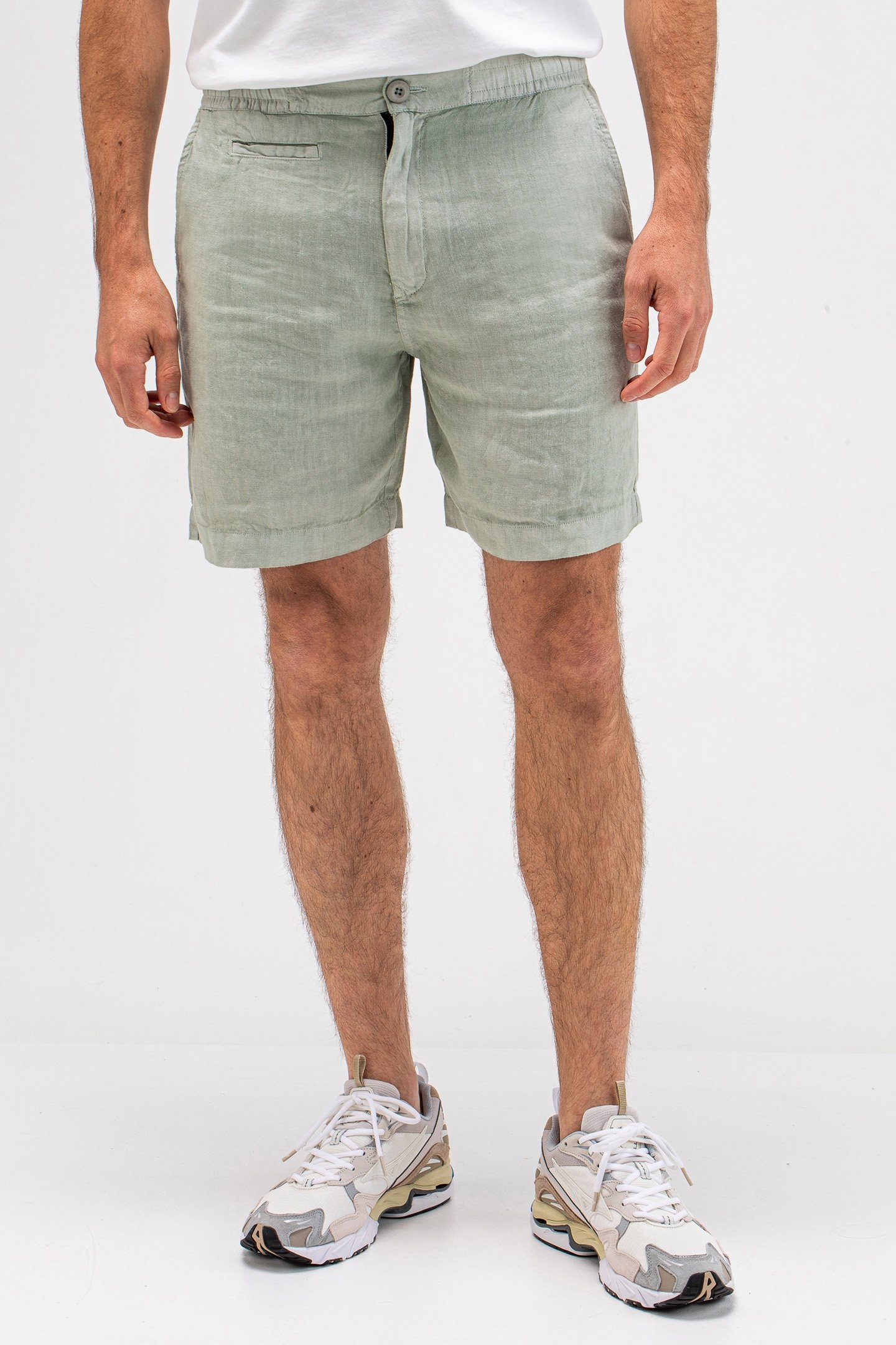 LONER LINEN SHORT DK. DELPHI GREEN 1