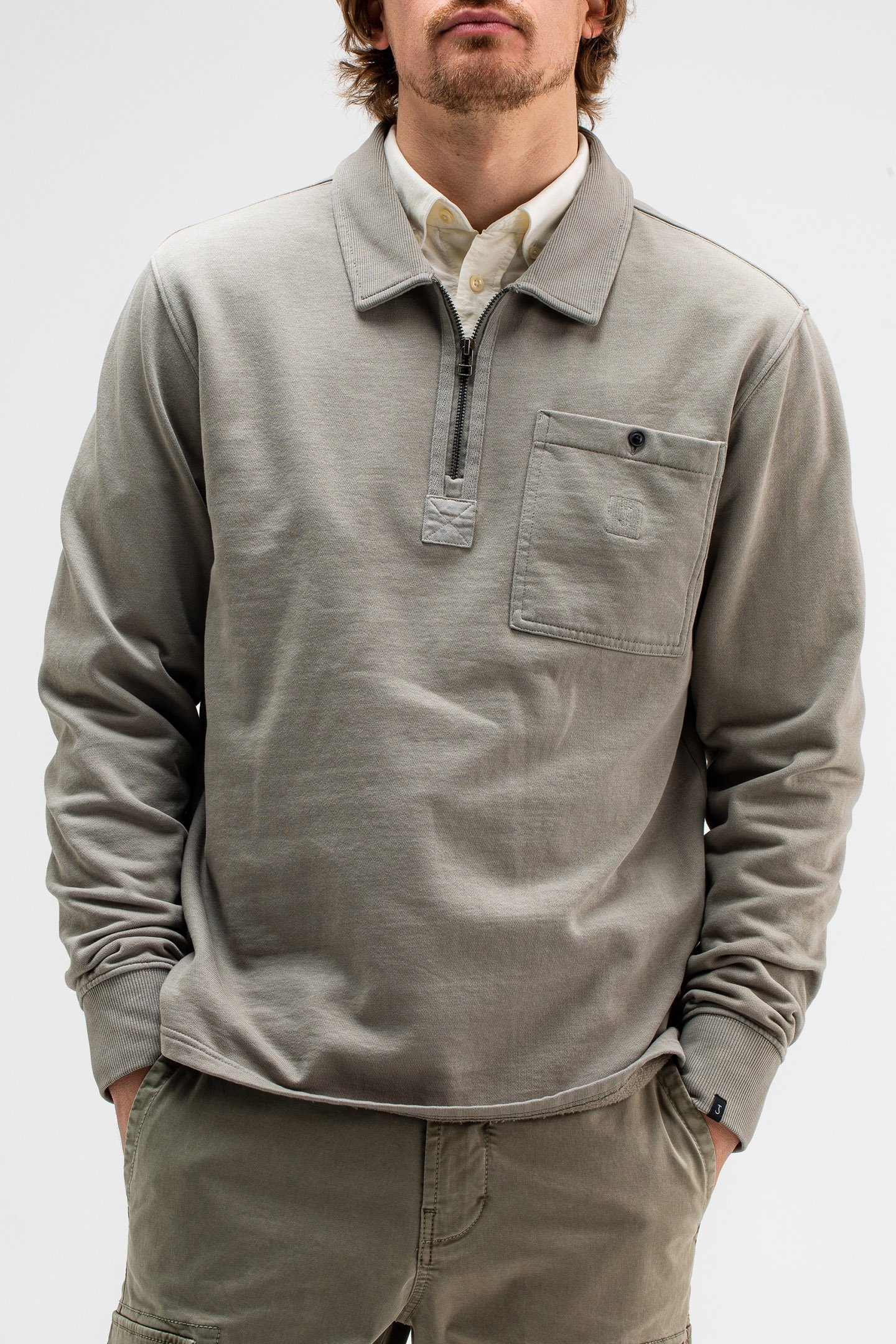 TAU ZIP POLO GRANITE GREEN 1