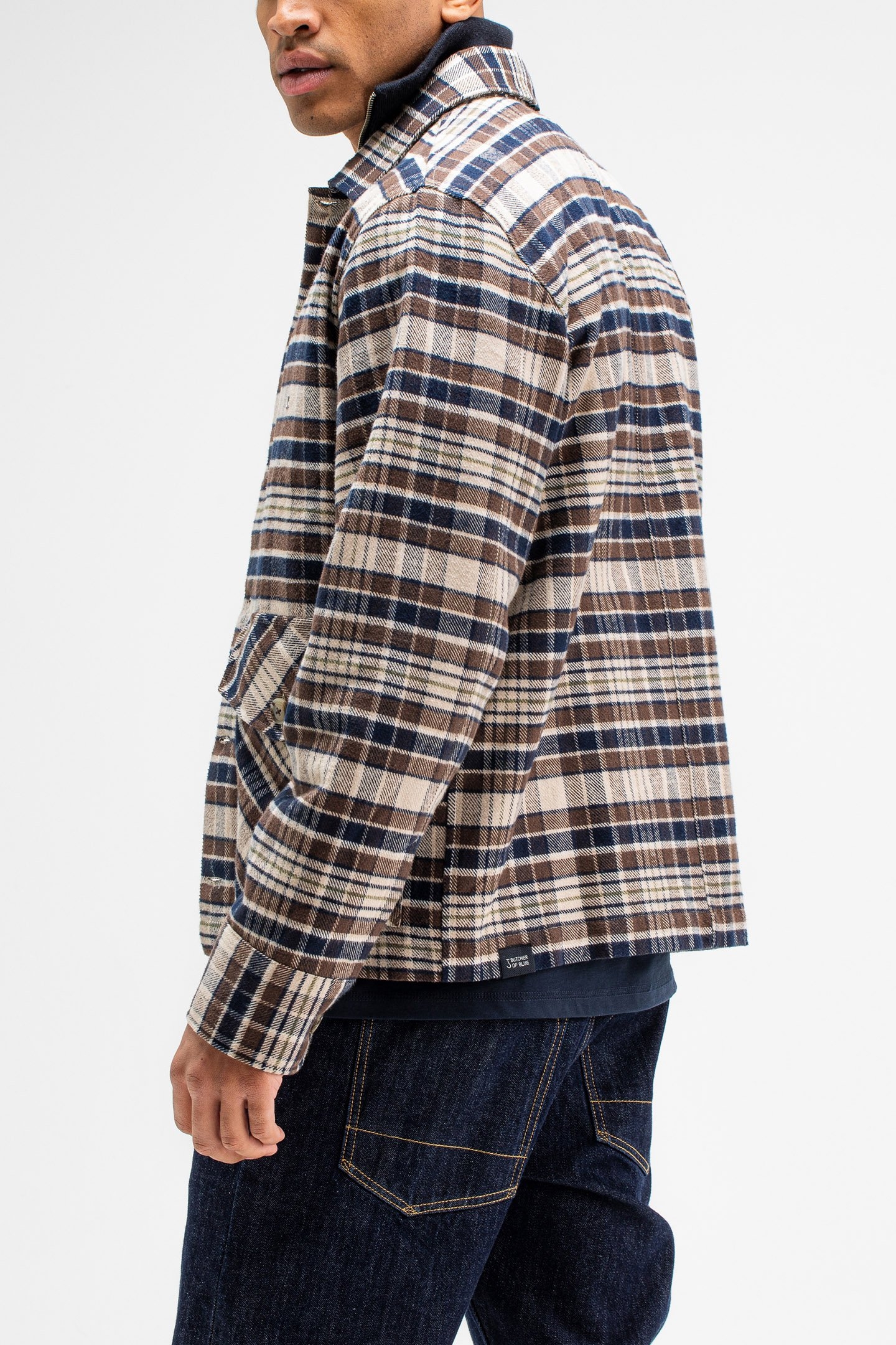 FOLSUM BROWN CHECK OVERSHIRT PEPPER BROWN 2