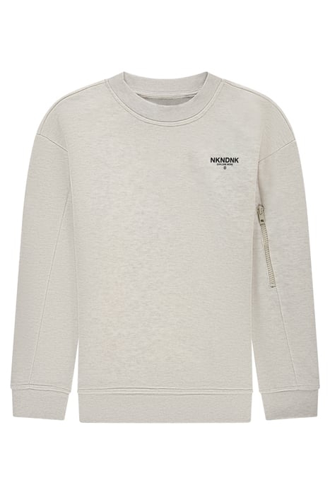 ZIP SLEEVE SWEATSHIRT CREAM MELANGE 1