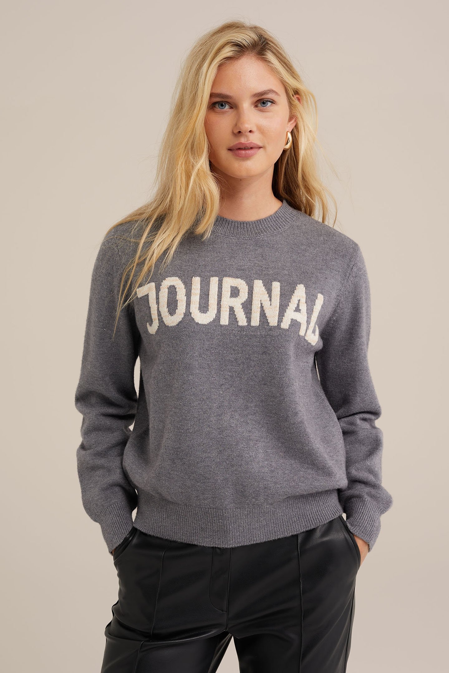 KNITTED PULLOVER GREY 1