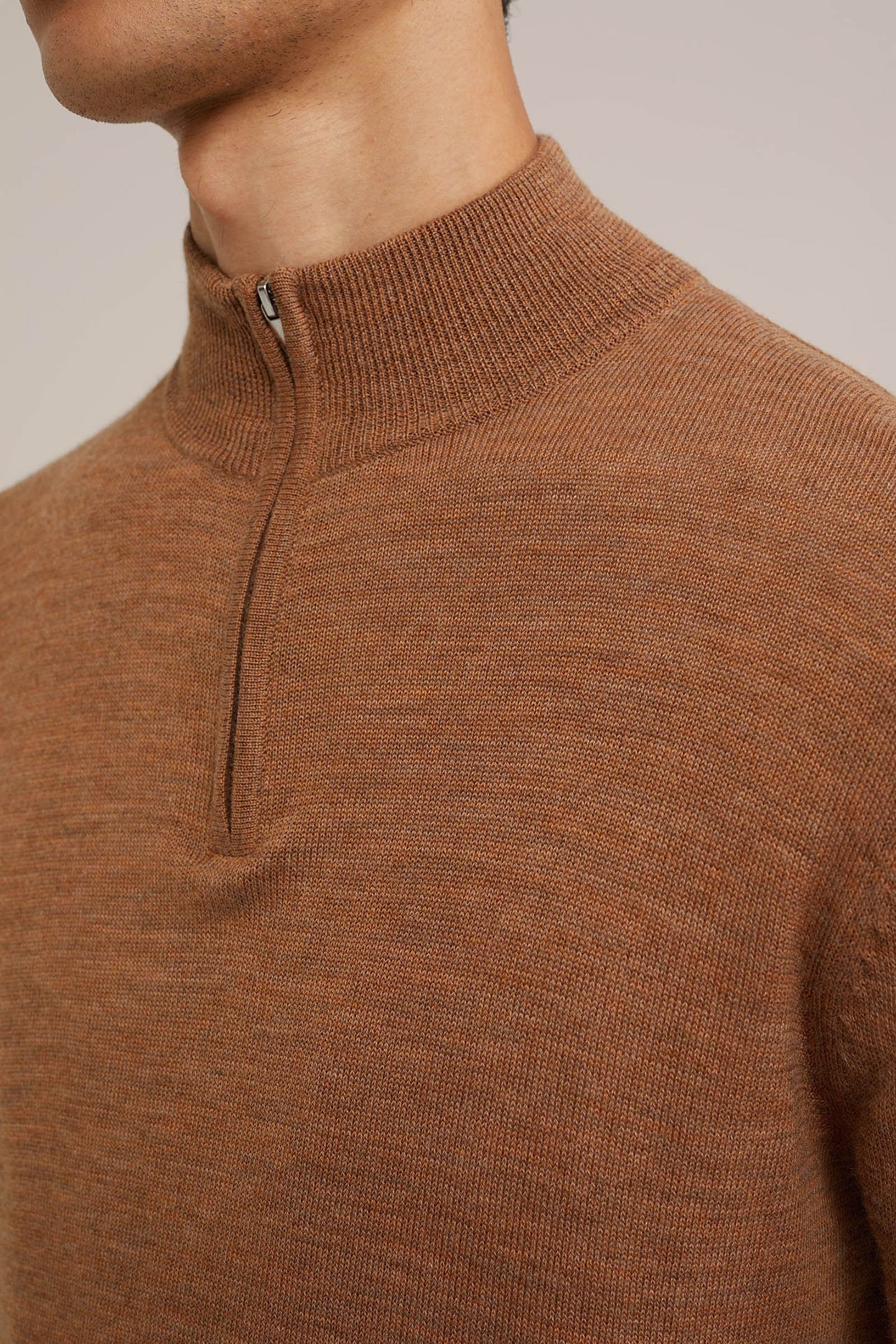 HALFWAY ZIPPER CINNAMON BROWN 5