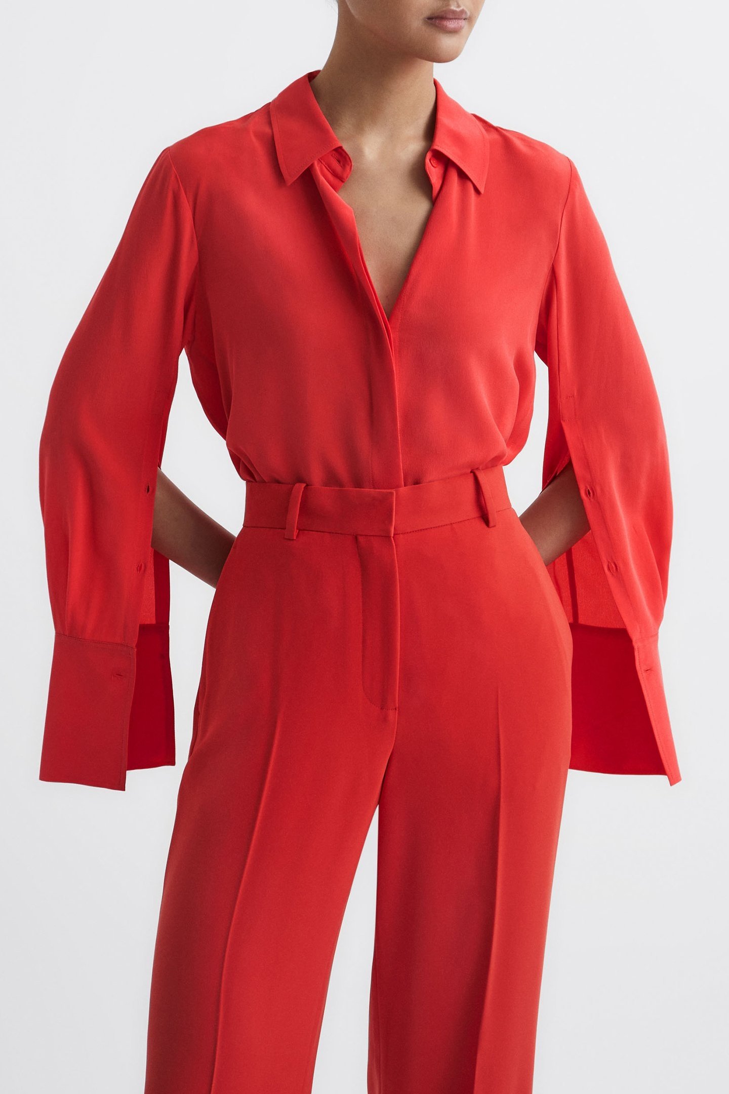 KIA-MATTE SILK SHIRT CORAL 6