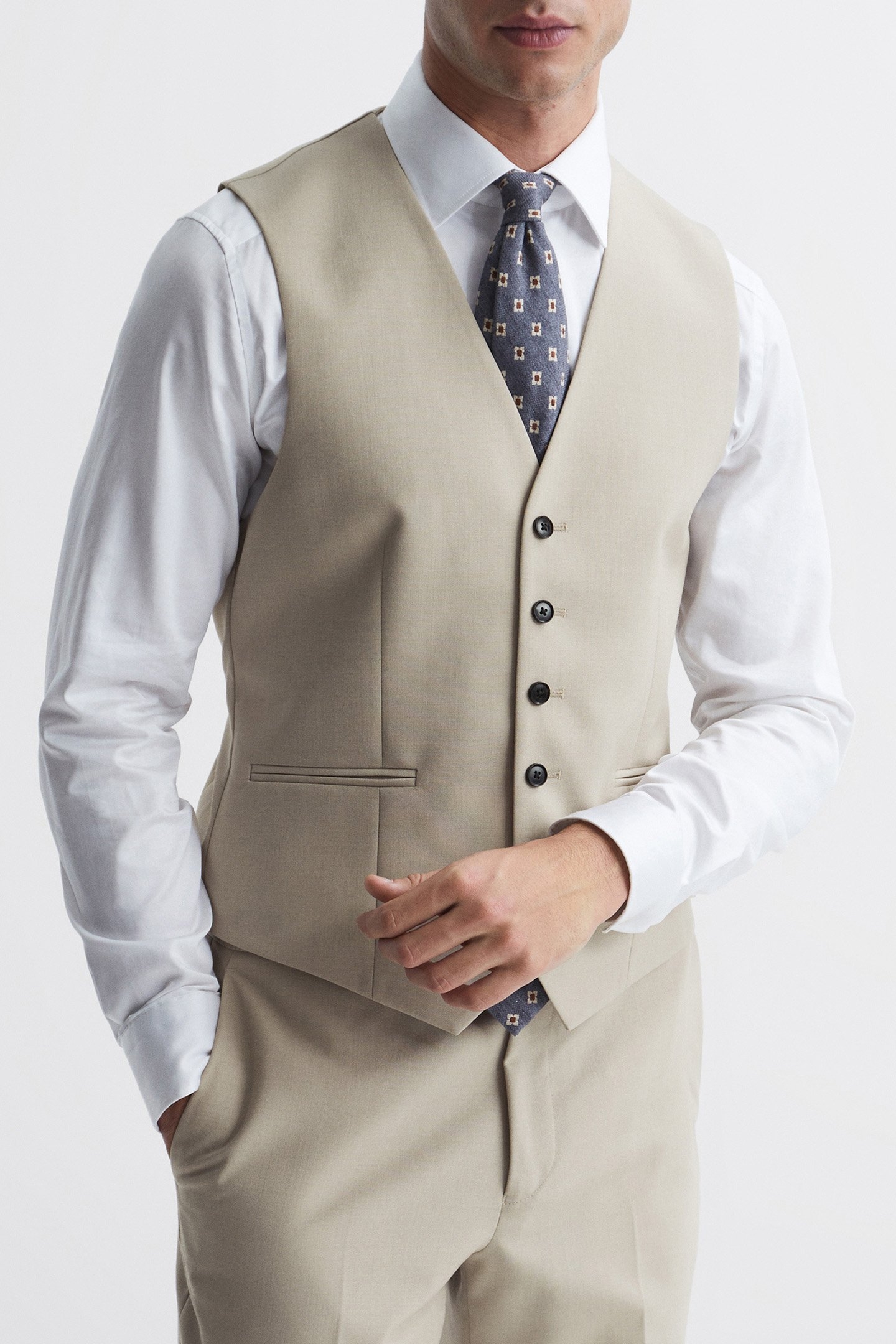 FINE-SB SIX BUTTON WOOL S STONE 1