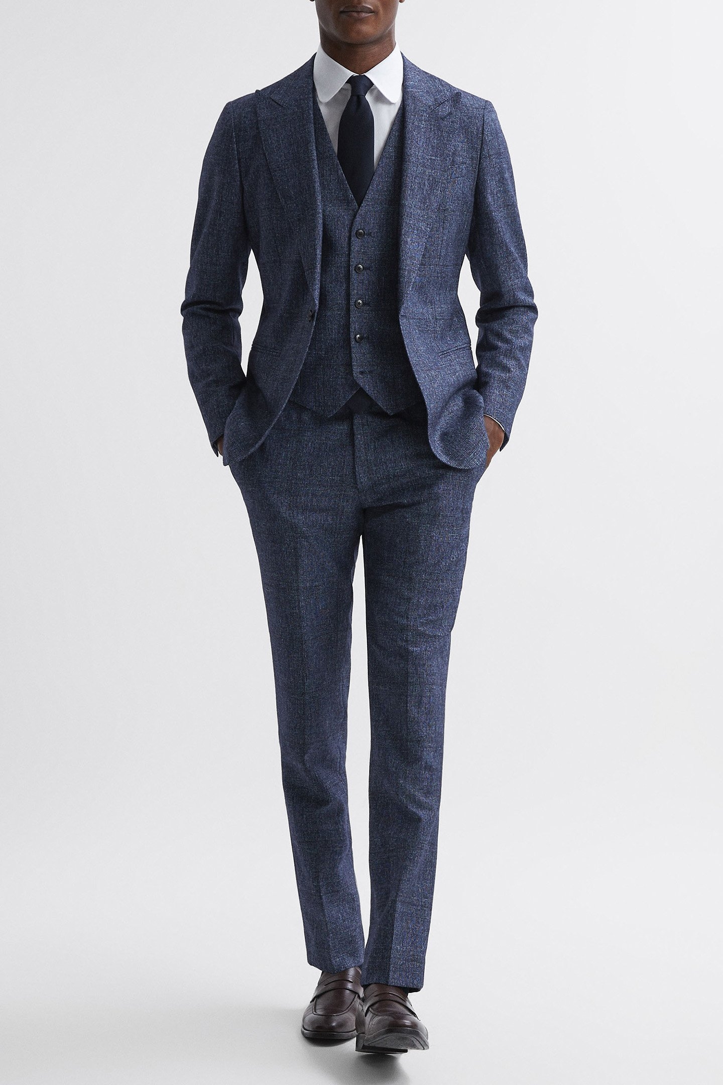 PRINCE OF WALES CHECK WAISTCOAT INDIGO 4