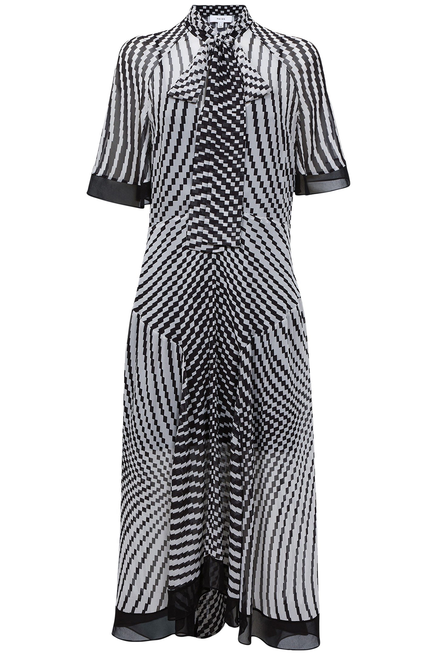 CHECK MIDI DRESS BLACK/WHITE 3