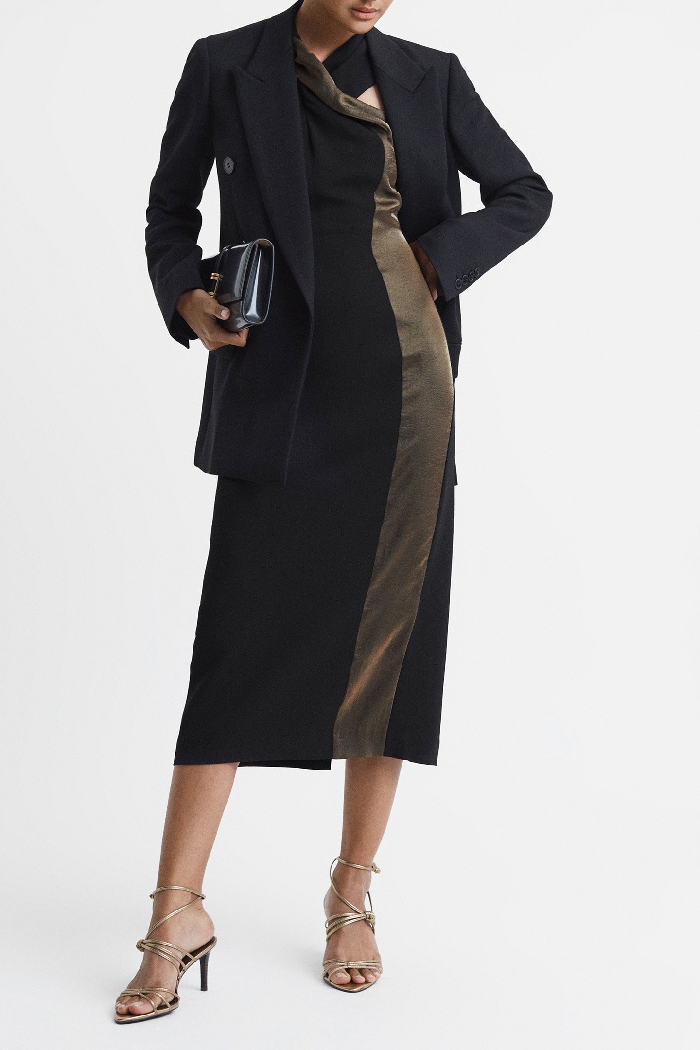 METALLIC PANEL BODYCON BLACK/BRONZE 4