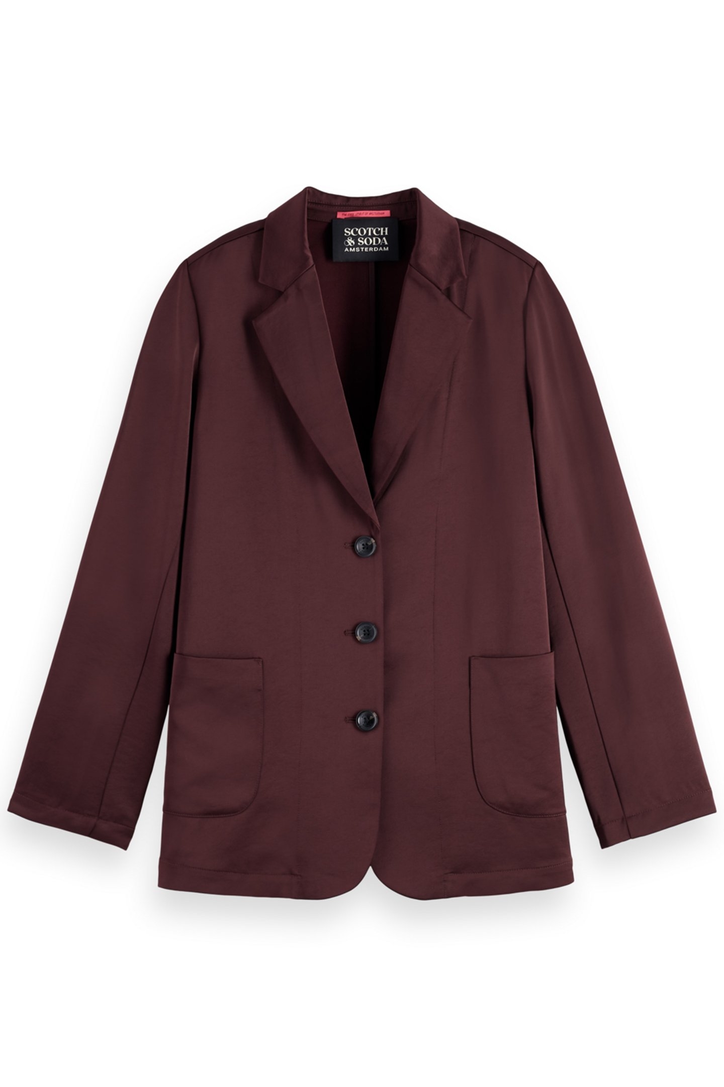 SB SATIN BLAZER DARK BORDEAUX 1