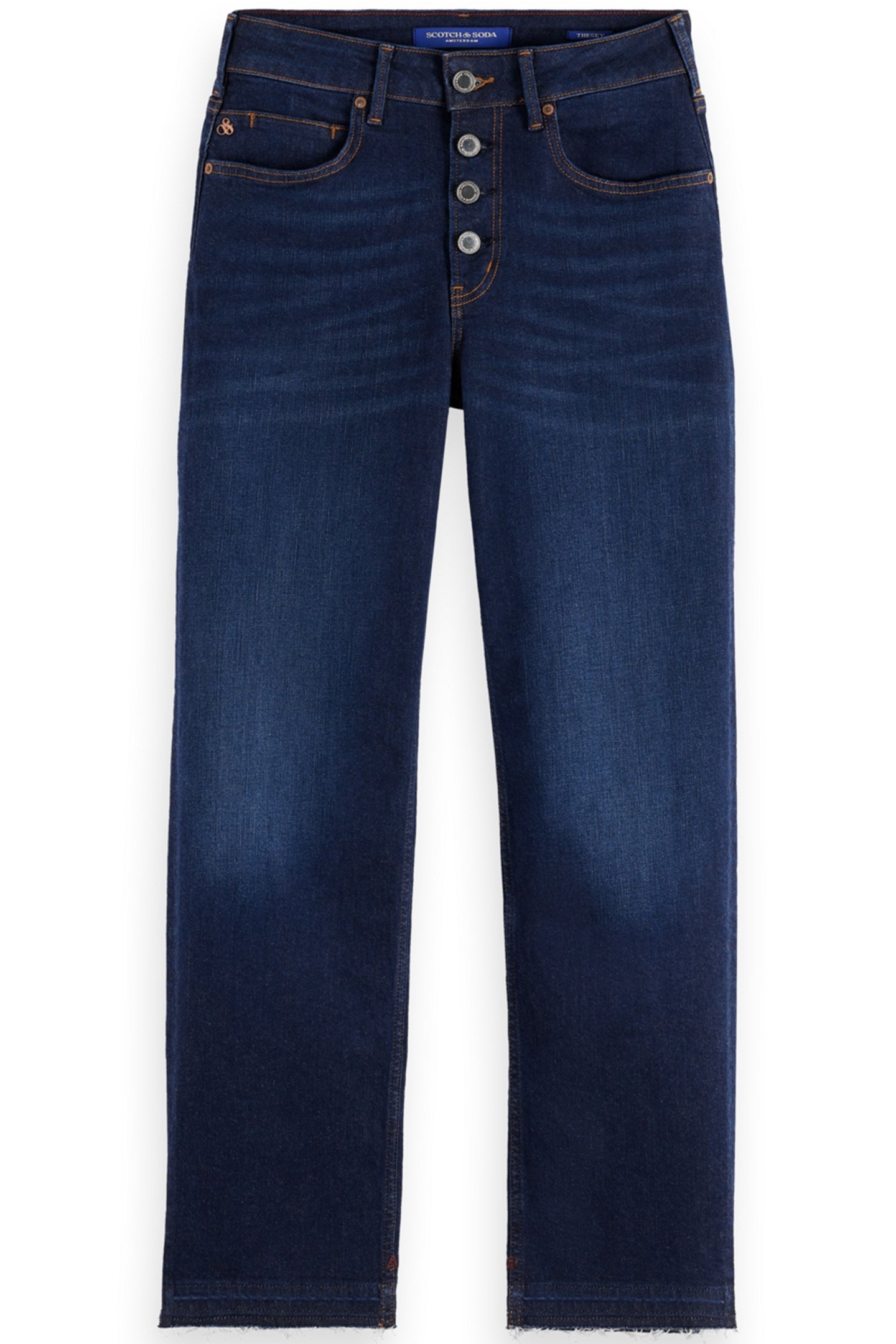 THE SKY STRAIGHT JEANS WITH EXPOSED FLY BEATEN BLUE BEATEN B 1