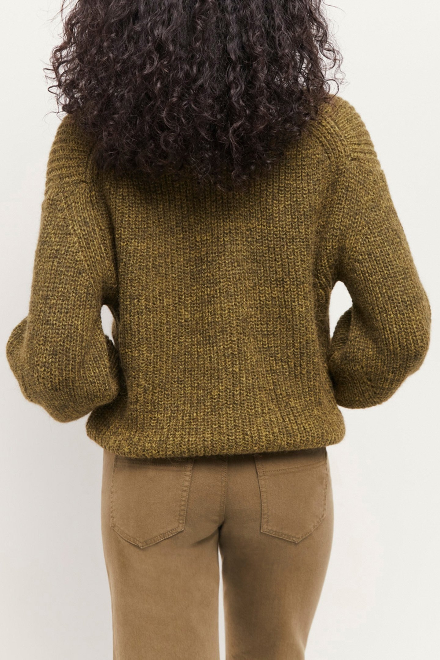 THOM - REVERSIBLE KHAKI KNITTED CARDIGAN KHAKI 2