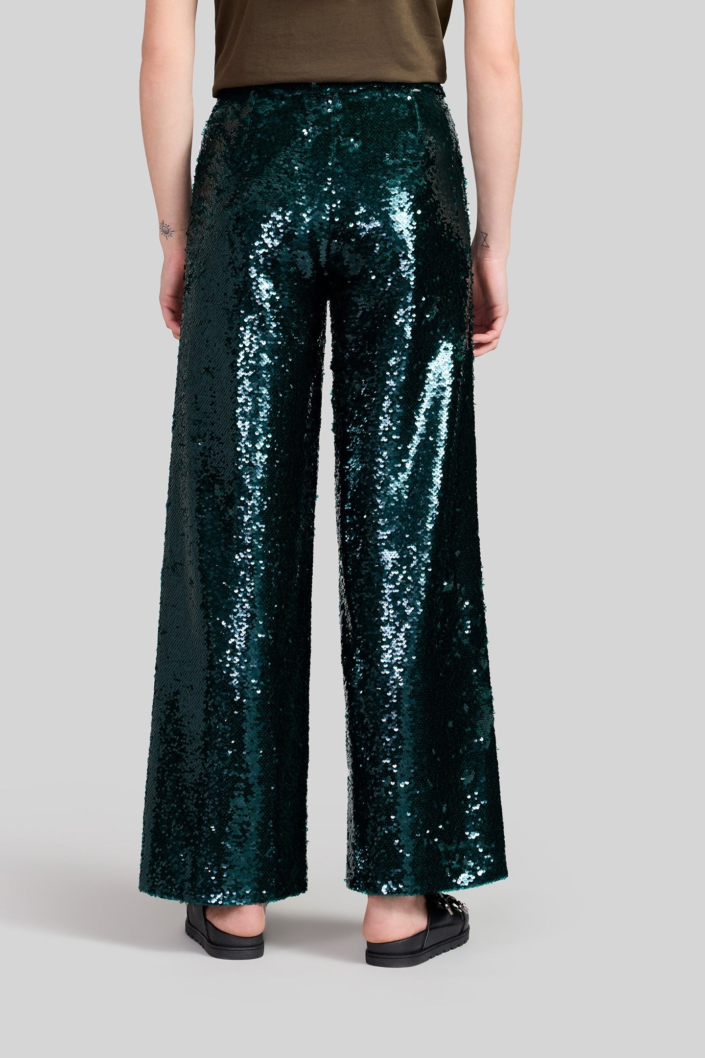 MALACHITE ALL-OVER SEQUIN SUIT TROUSERS 2