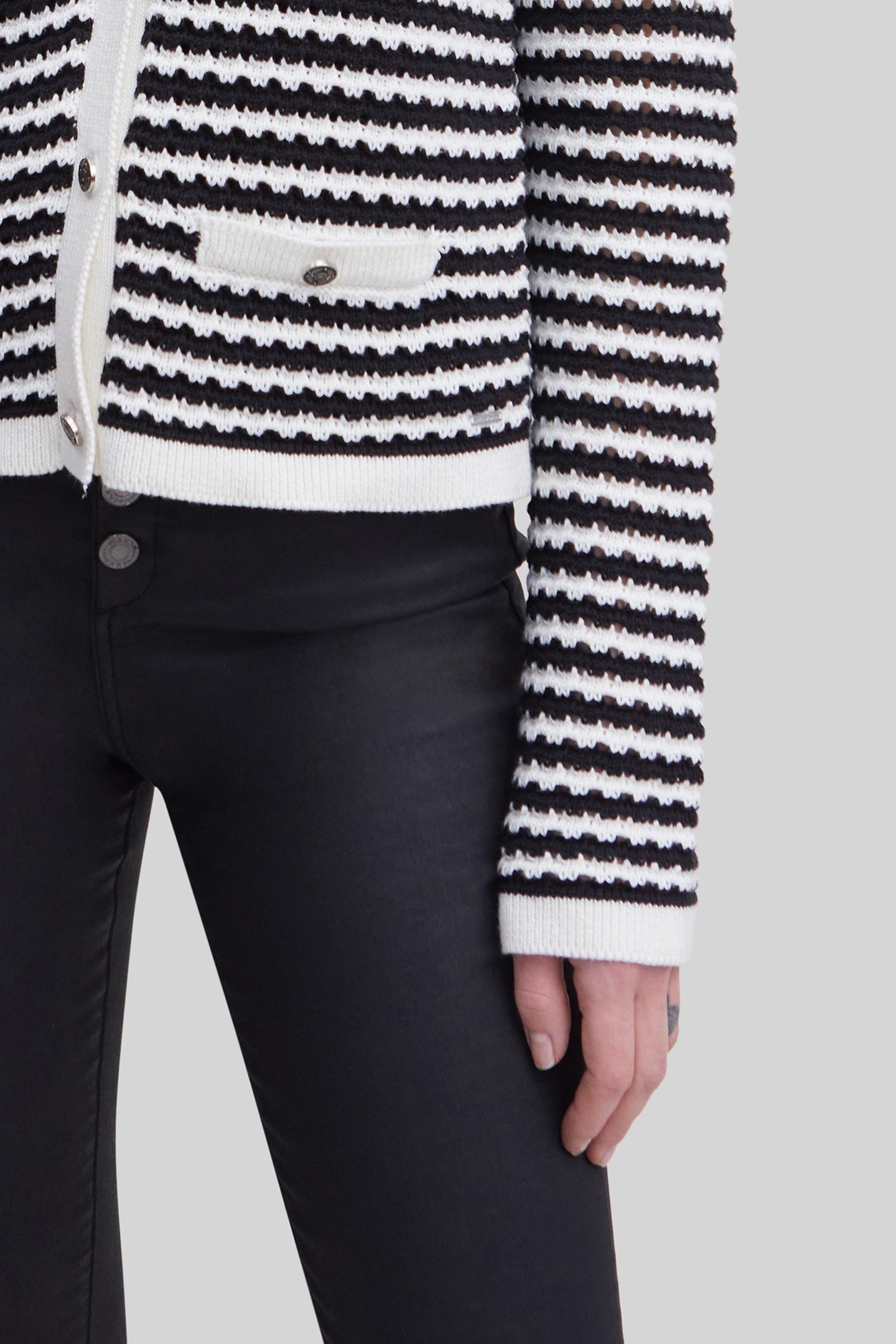 NAVY OPENWORK KNIT SAILOR-STRIPE CARDIGAN 7