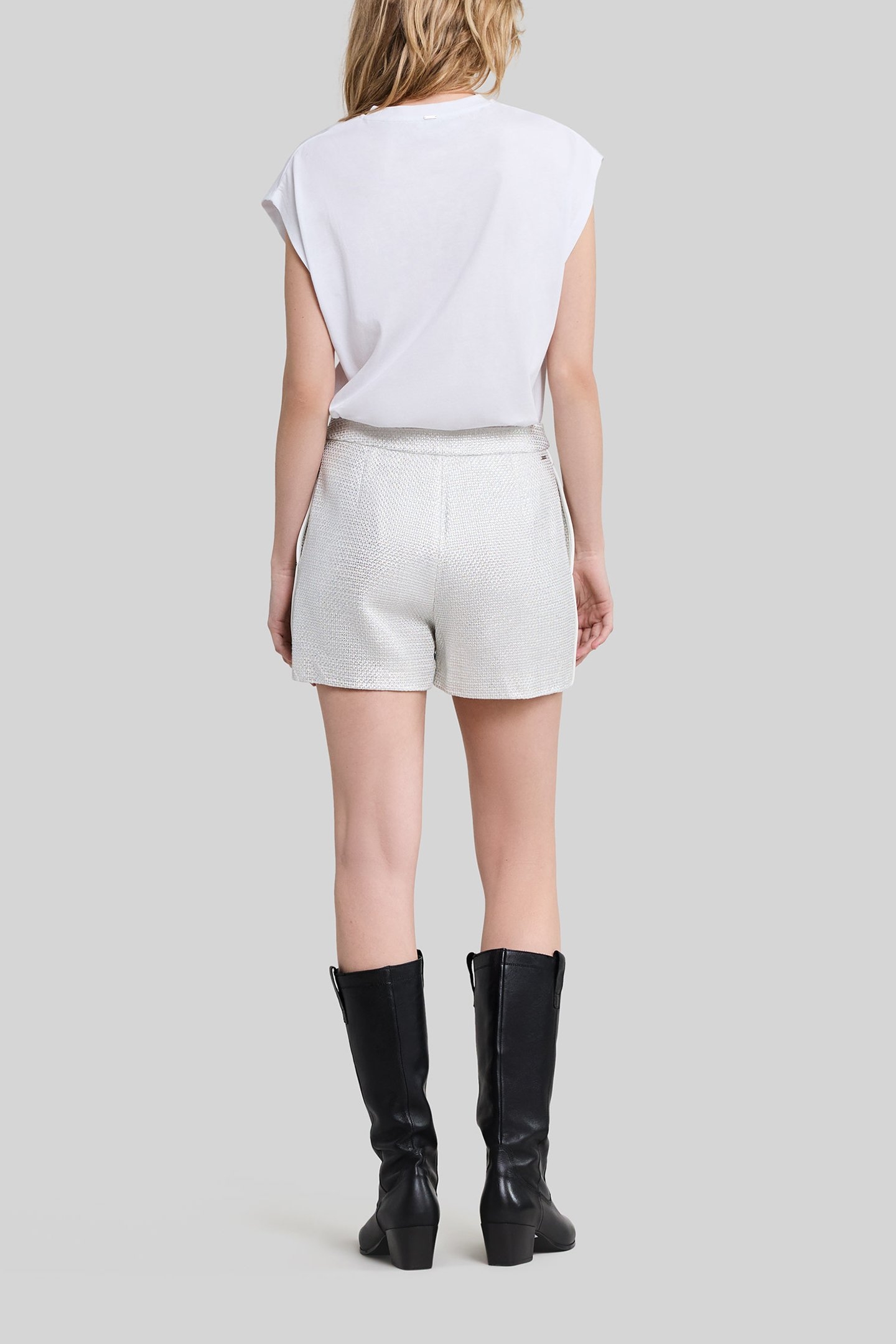 OFF-WHITE T-SHIRT WITH DIAMANTÉ LIGHTNING SEAMING 4