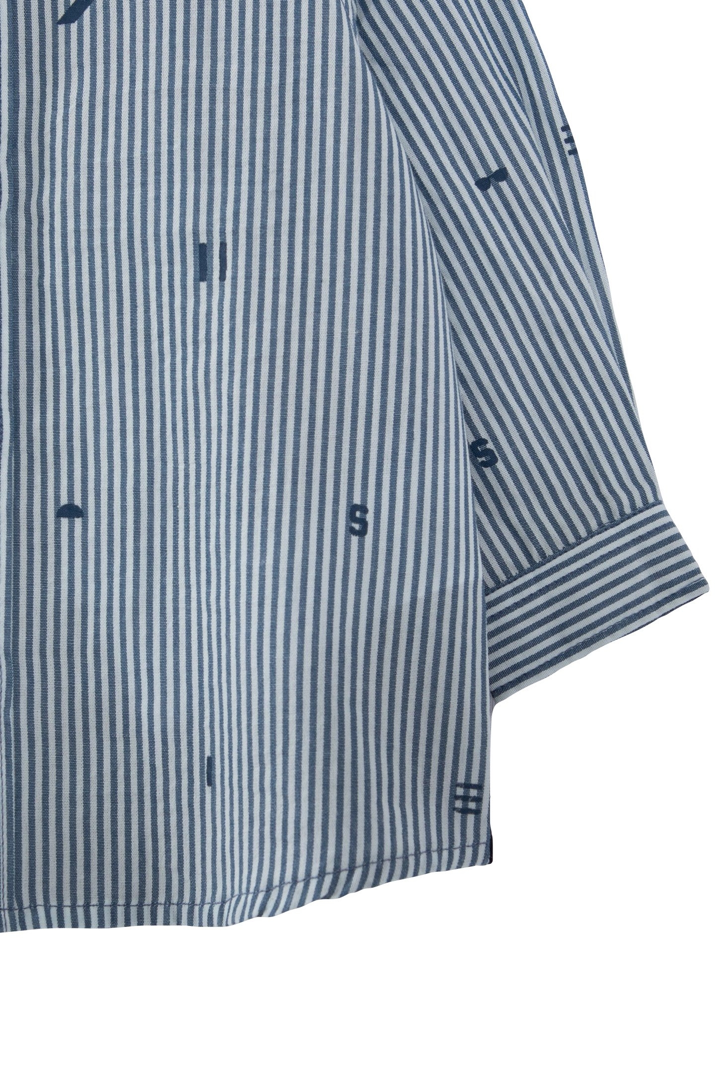 BABY BOYS’ MIXED FABRIC STRIPED AND SUMMER MOTIF SHIRT 6