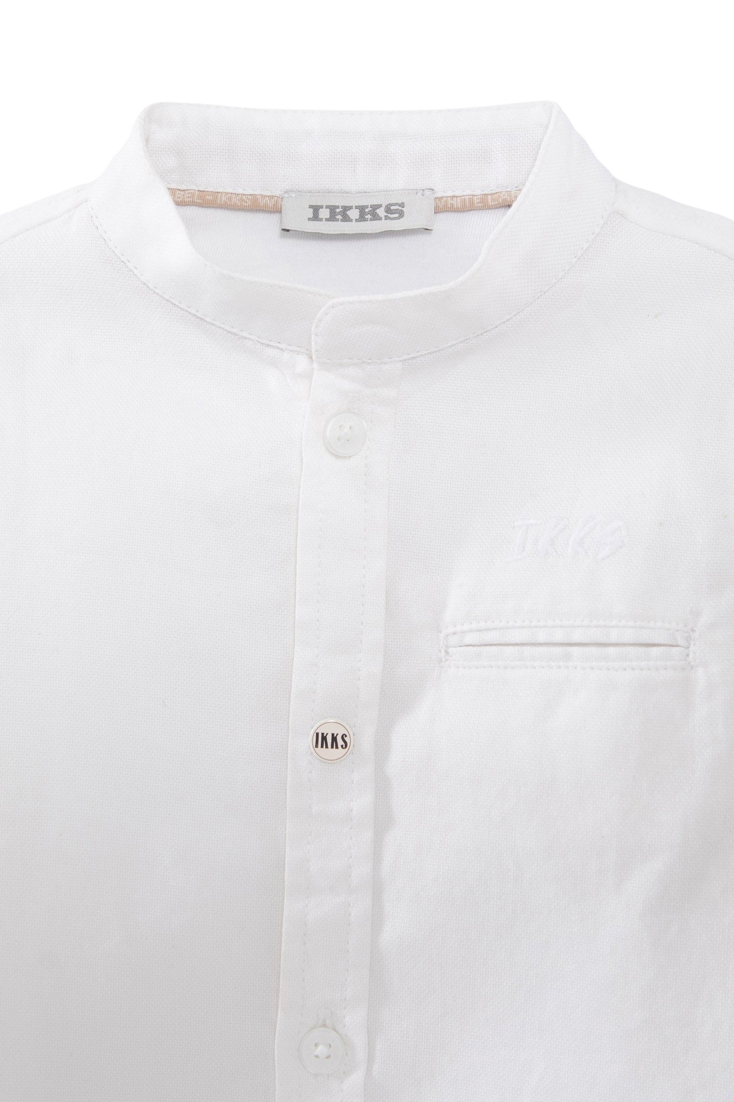 BABY BOY TWO-PLY MAO COLLAR WHITE SHIRT 3