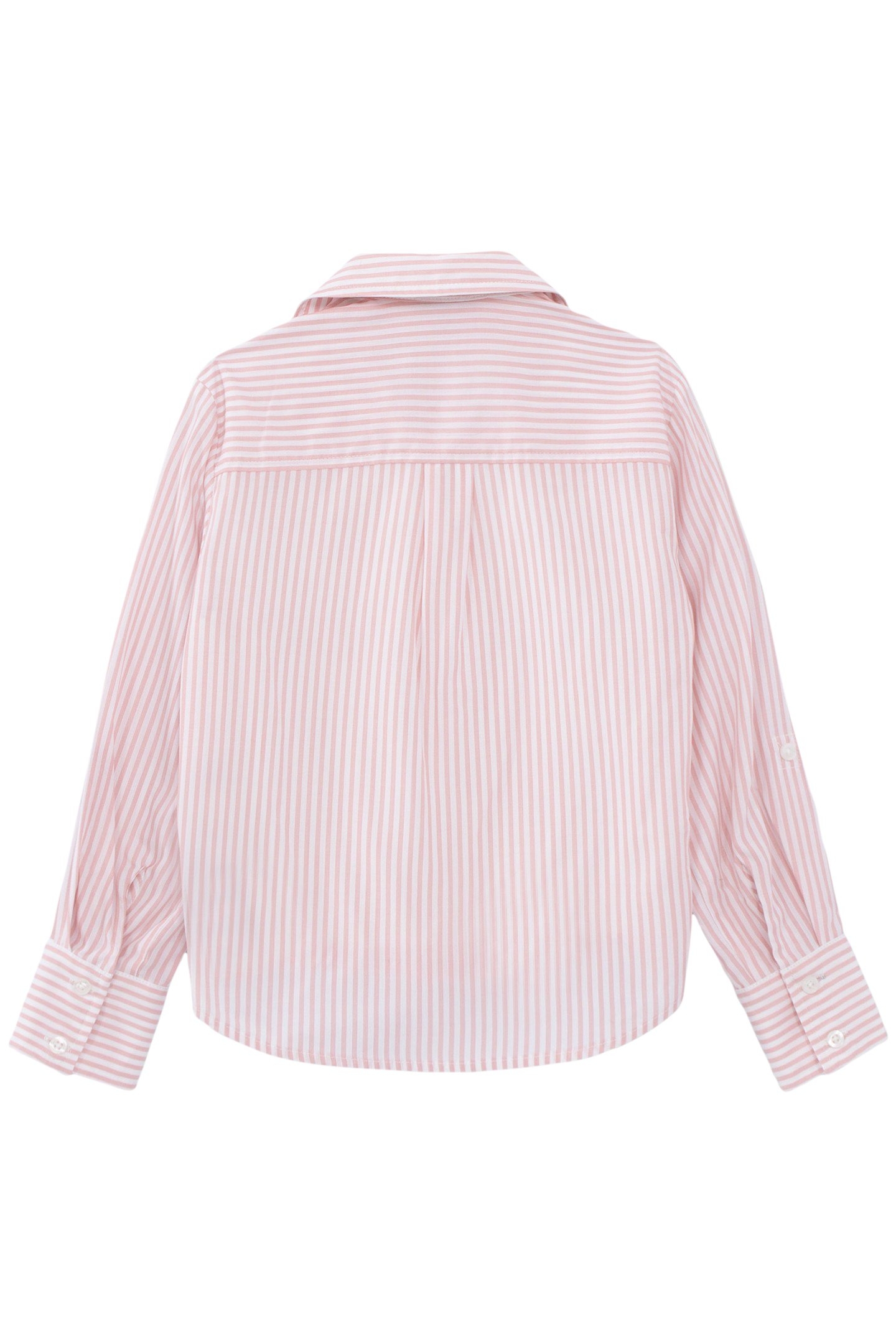 GIRLS’ PINK TROMPE-L'OEIL THIN STRIPED SHIRT 2