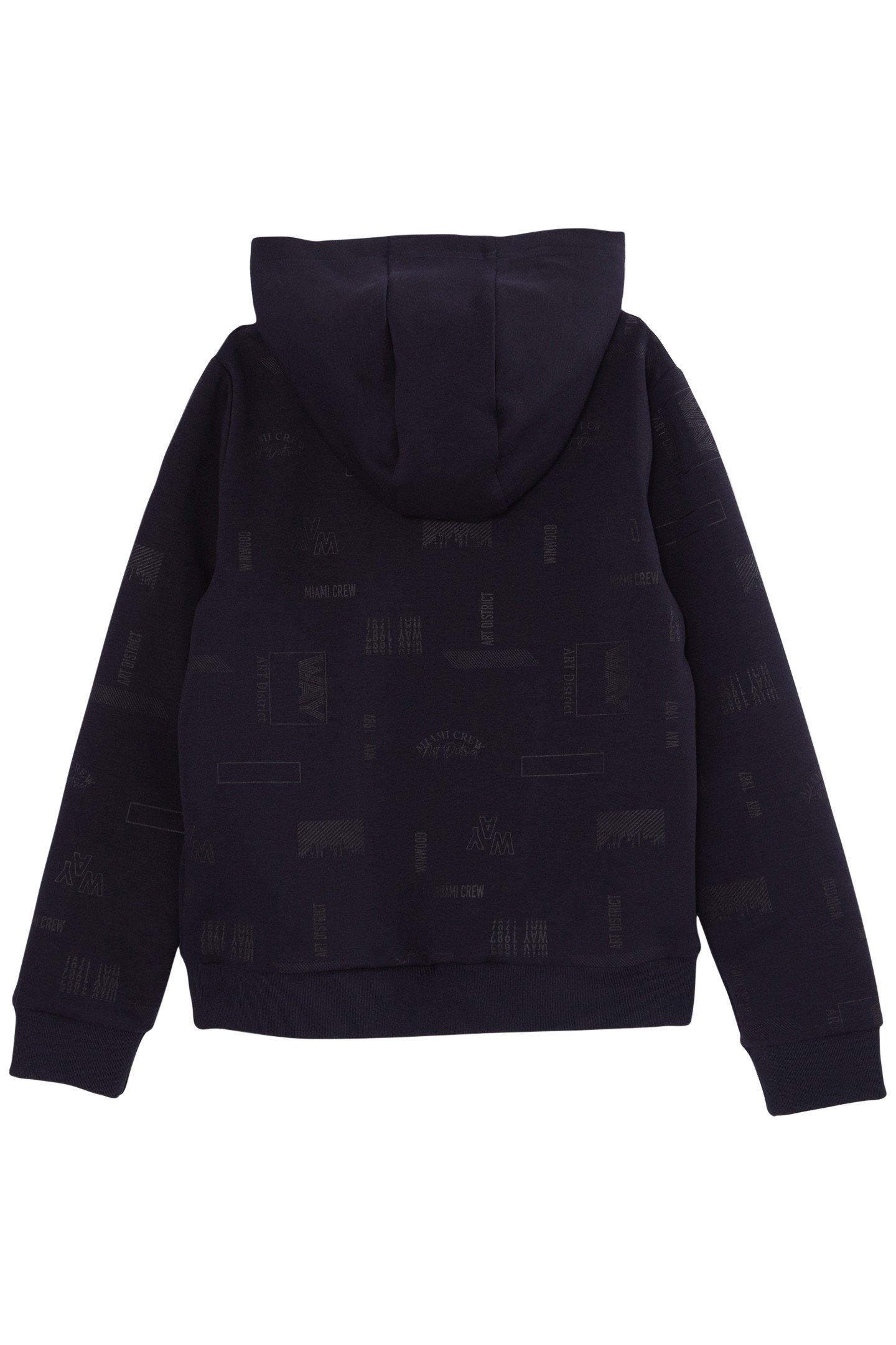 BOY’S NAVY PRINT HOODIE WITH TONE-ON-TONE ARTY PRINT 2
