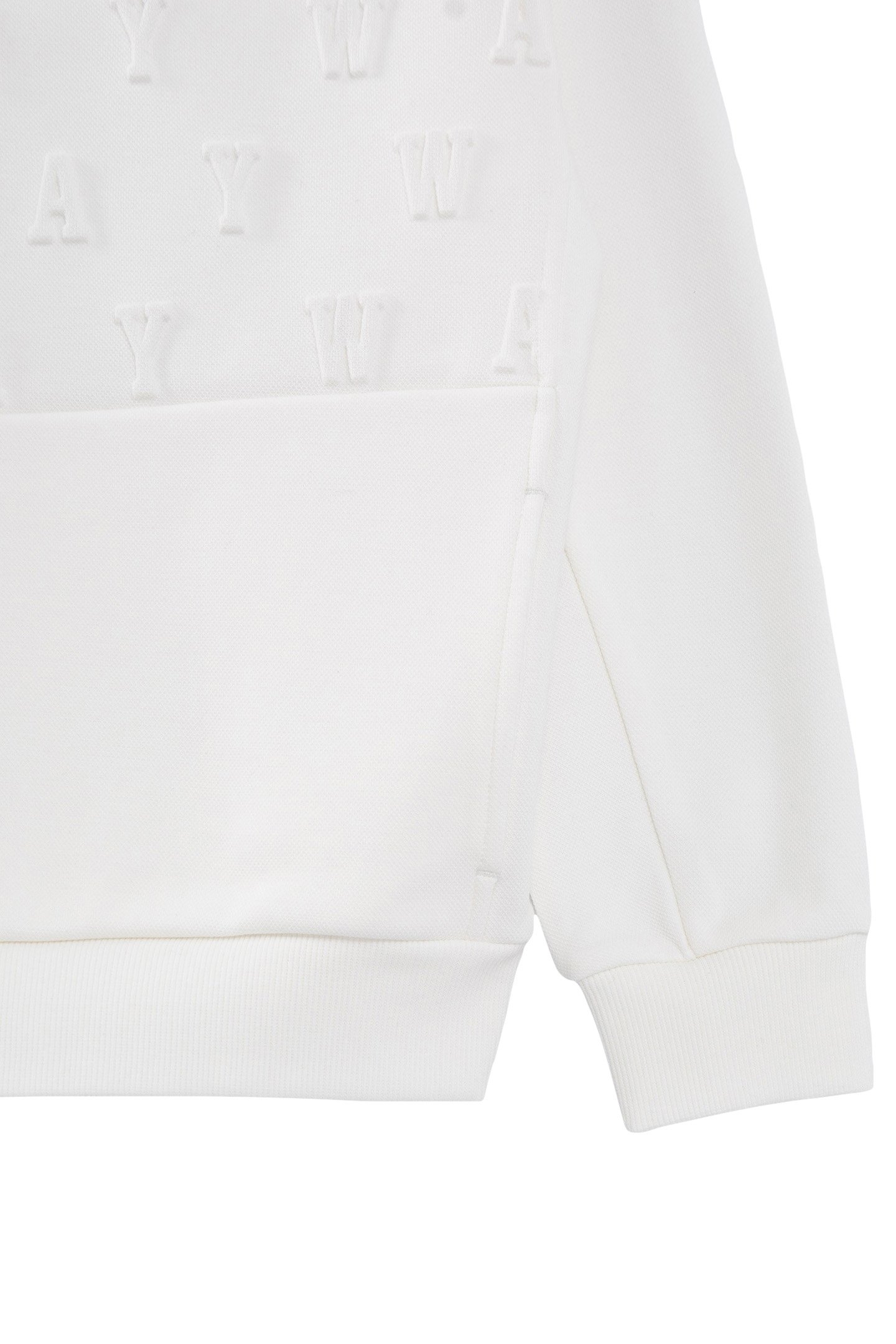 BOYS' OFF-WHITE PIQUE HOODIE WITH EMBOSSED LOGO 4
