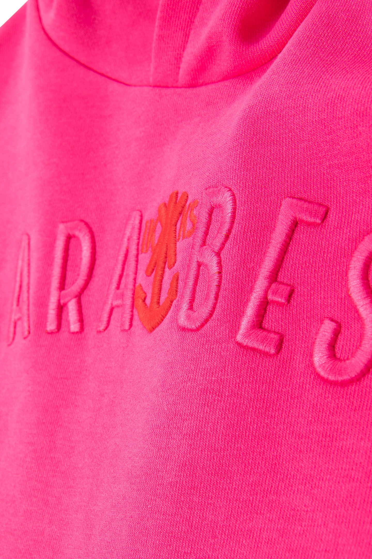 BOYS' PINK ORGANIC COTTON HOODIE, XL EMBROIDERED SLOGAN 7