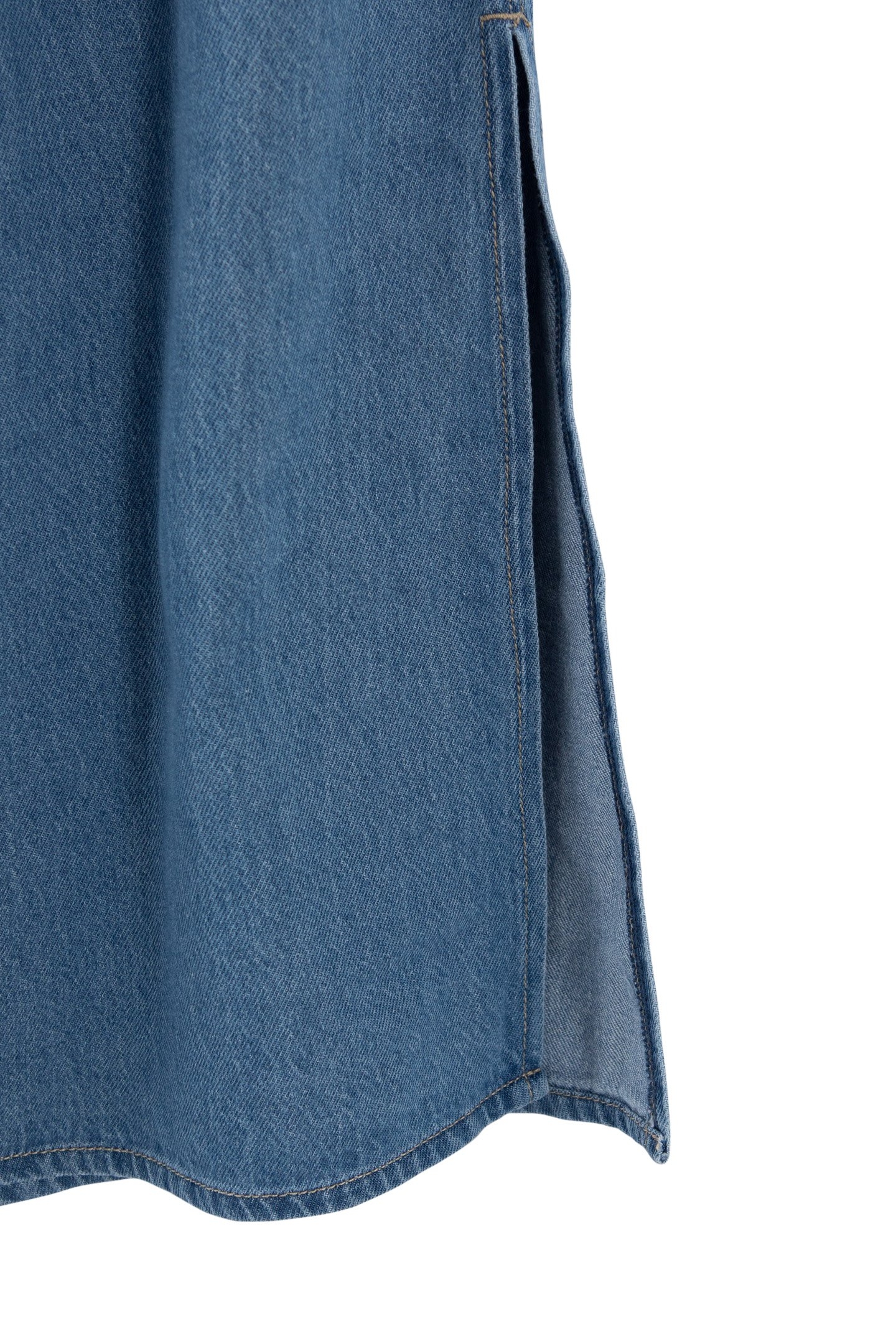 GIRLS’ BLUE DENIM LONG SKIRT WITH FLOWER POWER BELT 5