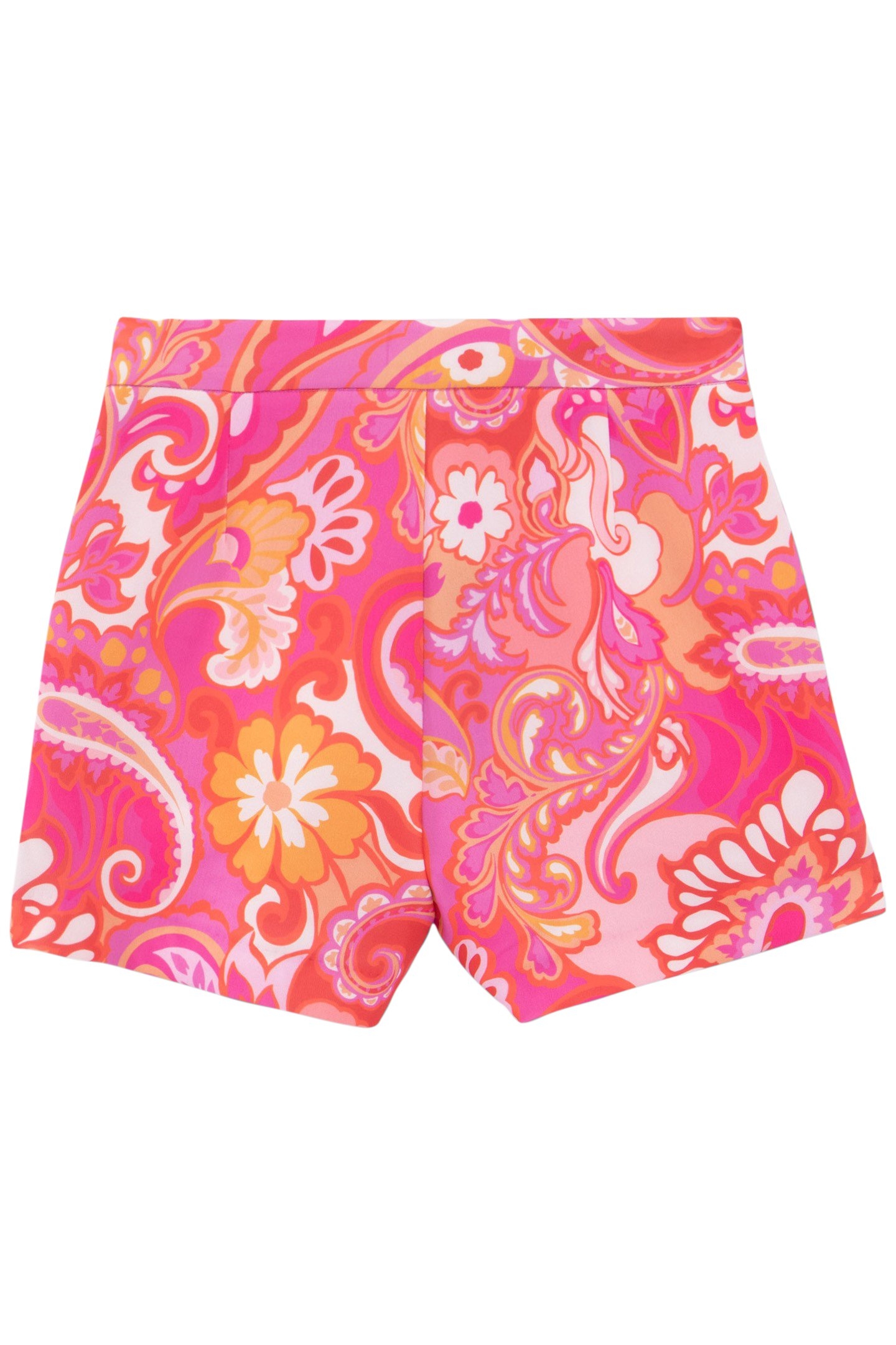 GIRLS’ PINK HIGH-WAIST SHORTS WITH PSYCHEDELIC PRINT 2