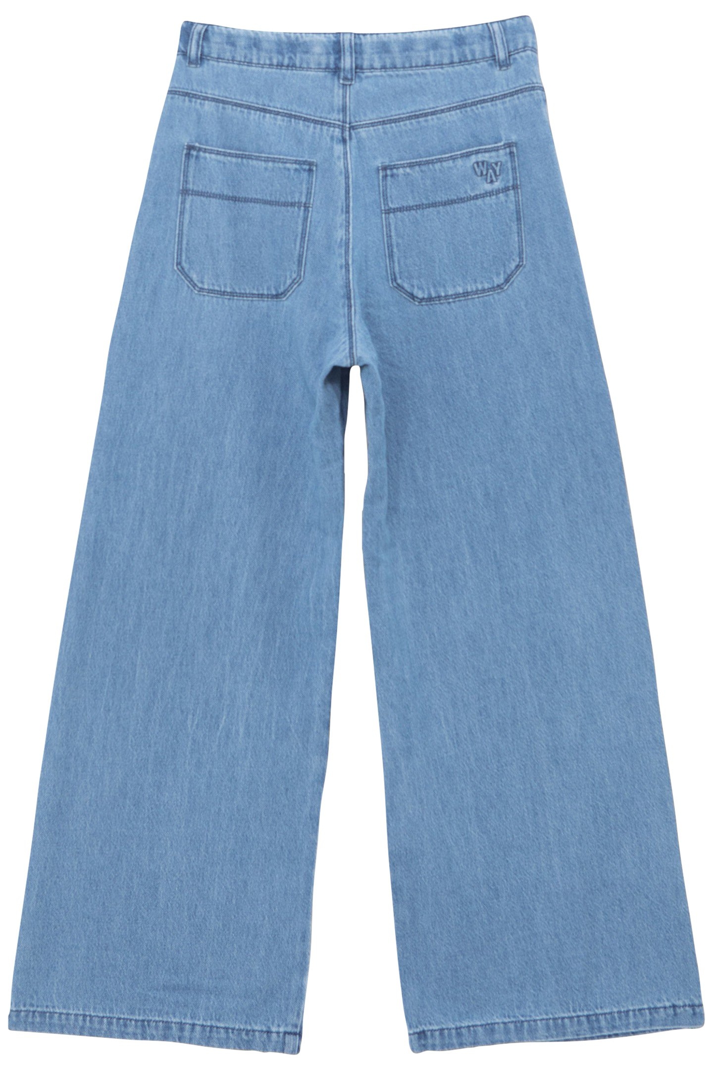 GIRLS’ BLUE WIDE LEG JEANS WITH PATCH POCKETS 2