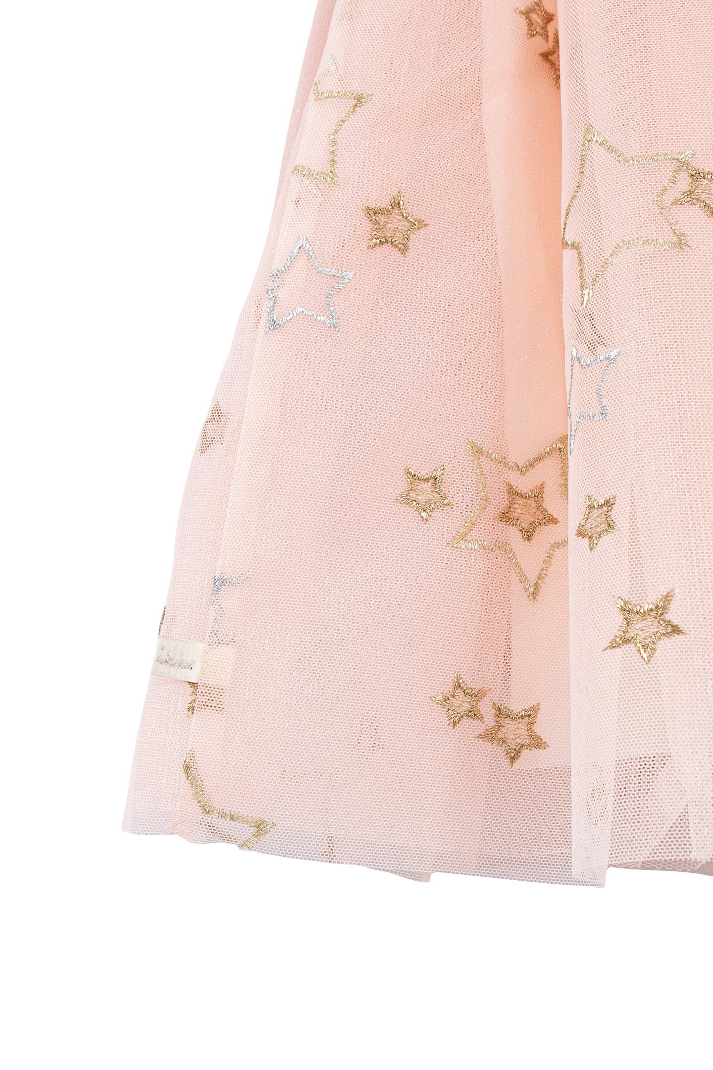 GIRLS’ TWO-TONE MIXED FABRIC DRESS WITH EMBROIDERED TULLE 4