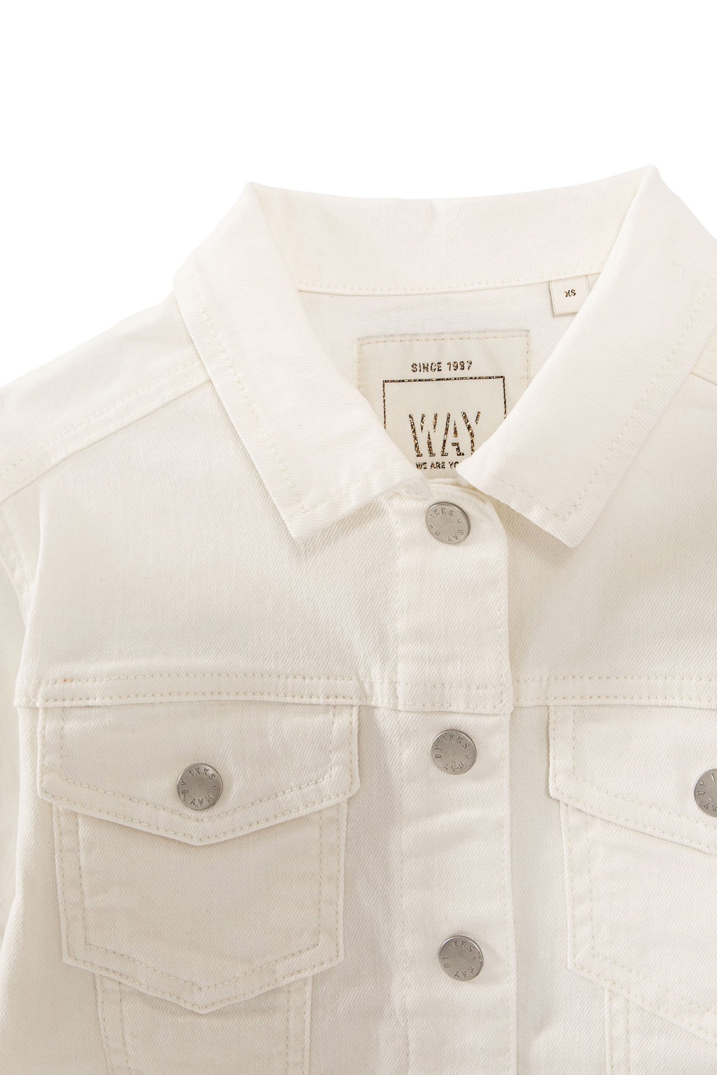 GIRLS' OFF-WHITE UPCYCLED DENIM JACKET 3