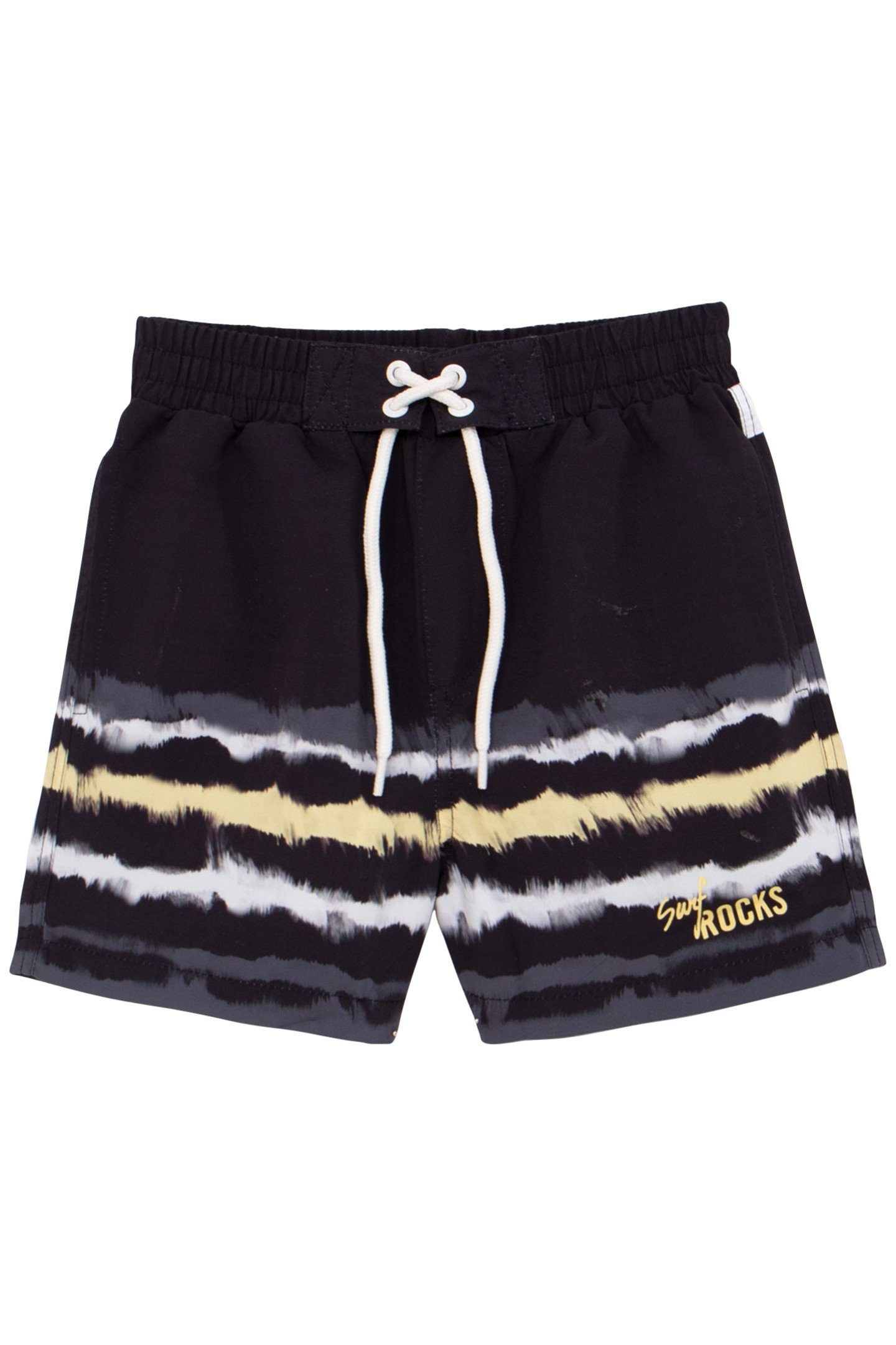 BOY'S BLACK PRINT SWIM SHORTS 1