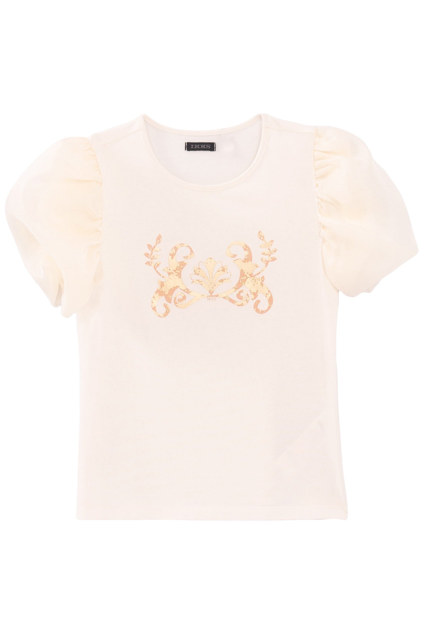GIRLS’ WHITE T_SHIRT WITH PUFF SLEEVES 1