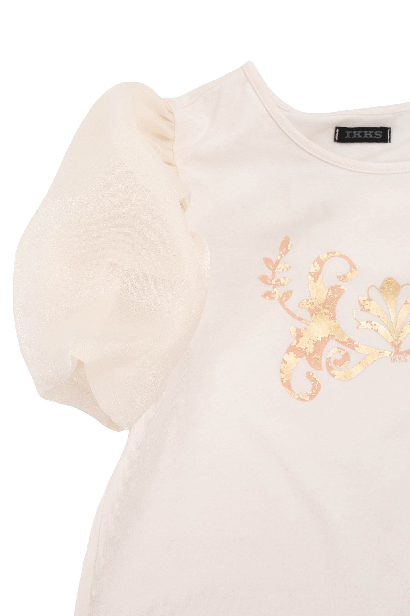 GIRLS’ WHITE T_SHIRT WITH PUFF SLEEVES 4