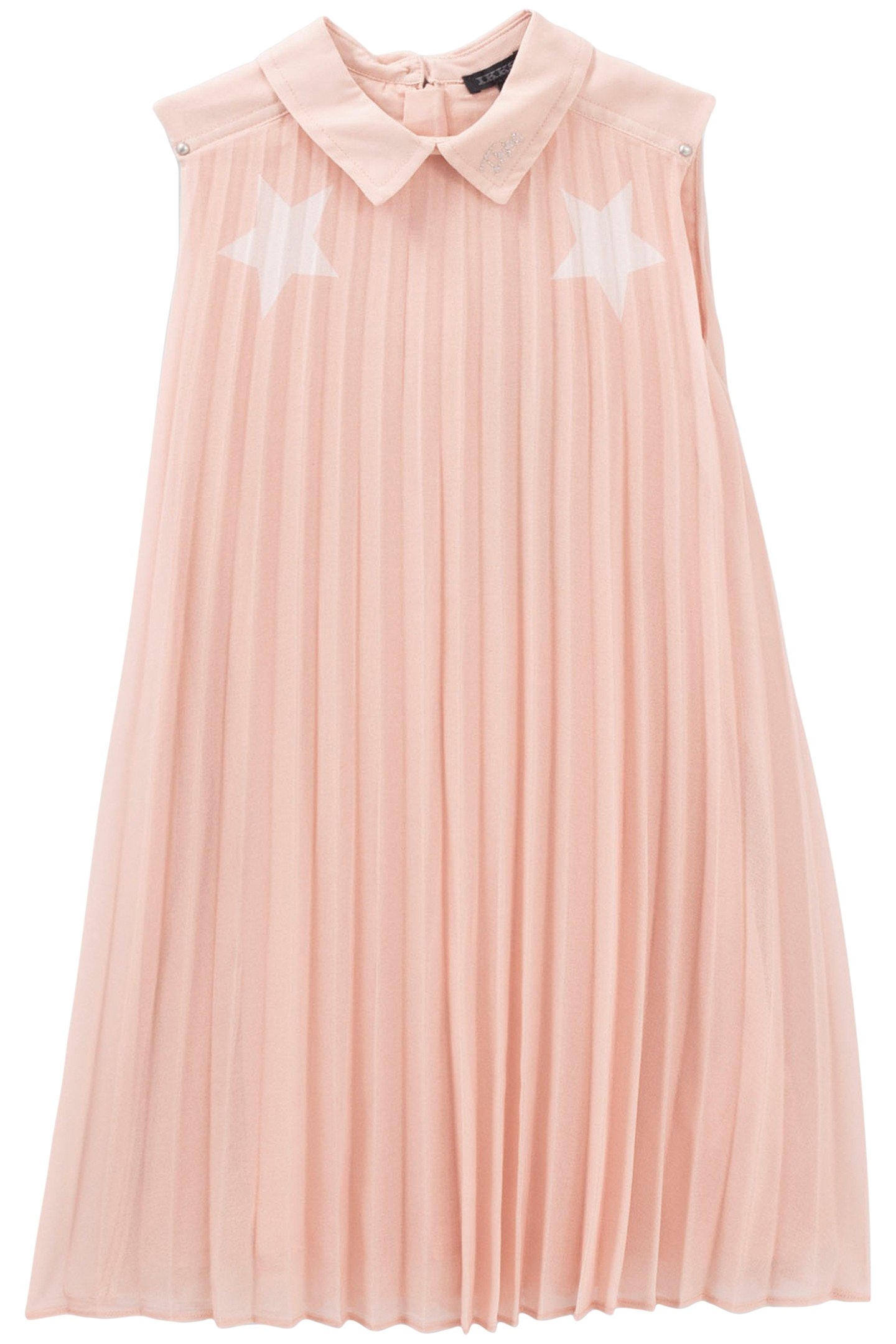 GIRL'S PINK PLEATED STAR PRINT DRESS 1