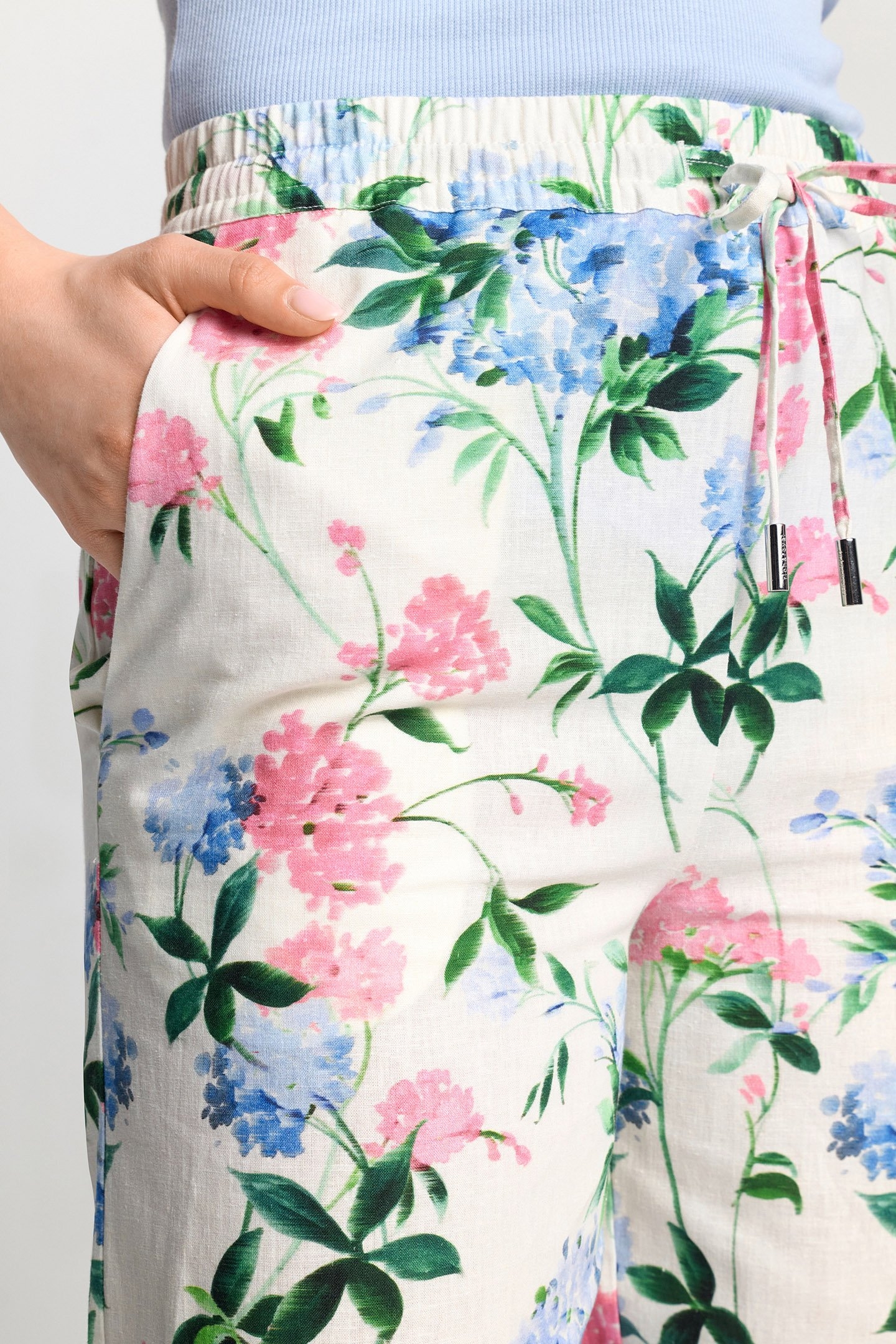 PRINTED LINEN PANTS SUSTAINABLE WHISPER WHITE 5