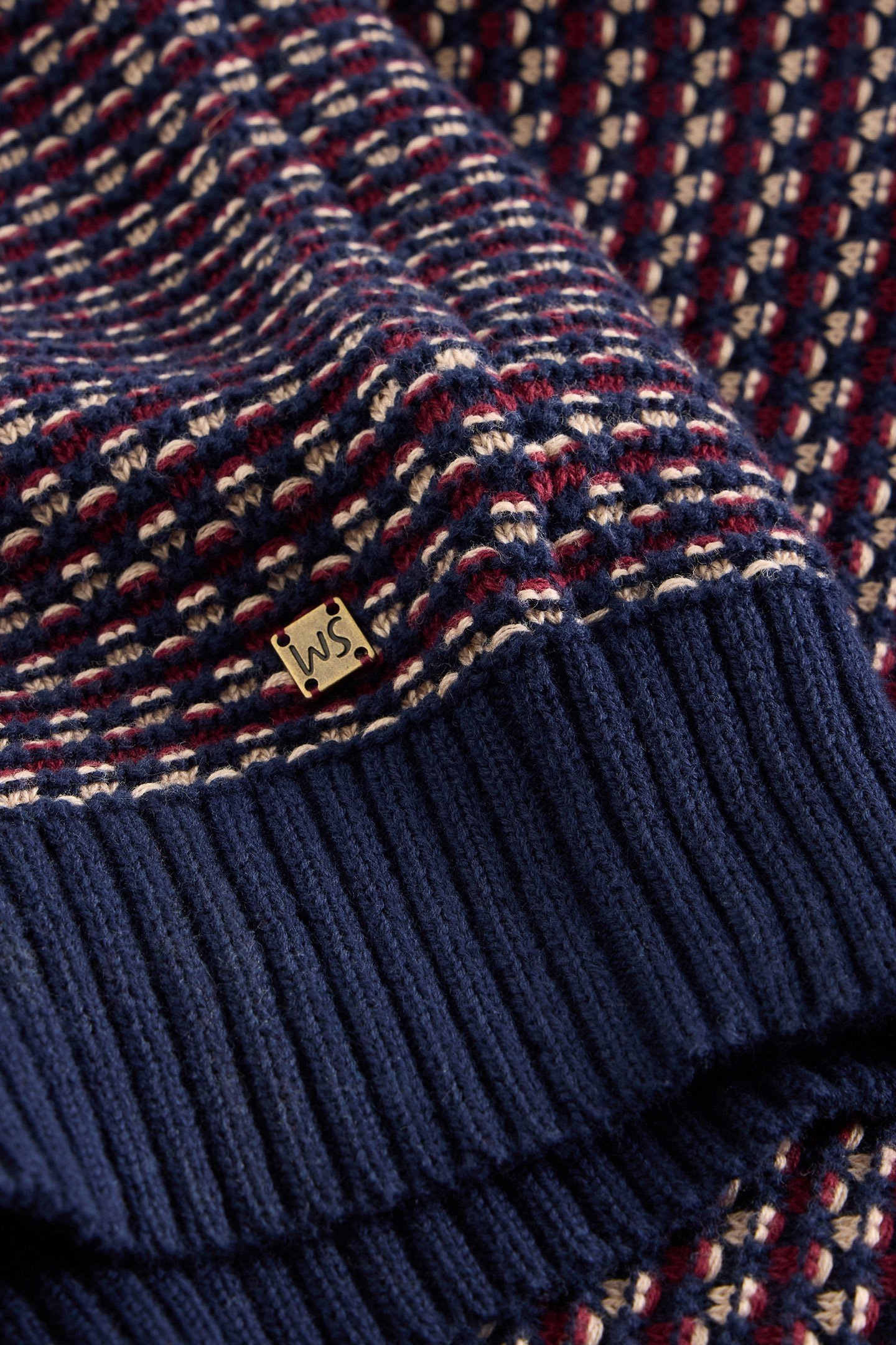 TUCK STITCH CREW PLUM MULTI 5