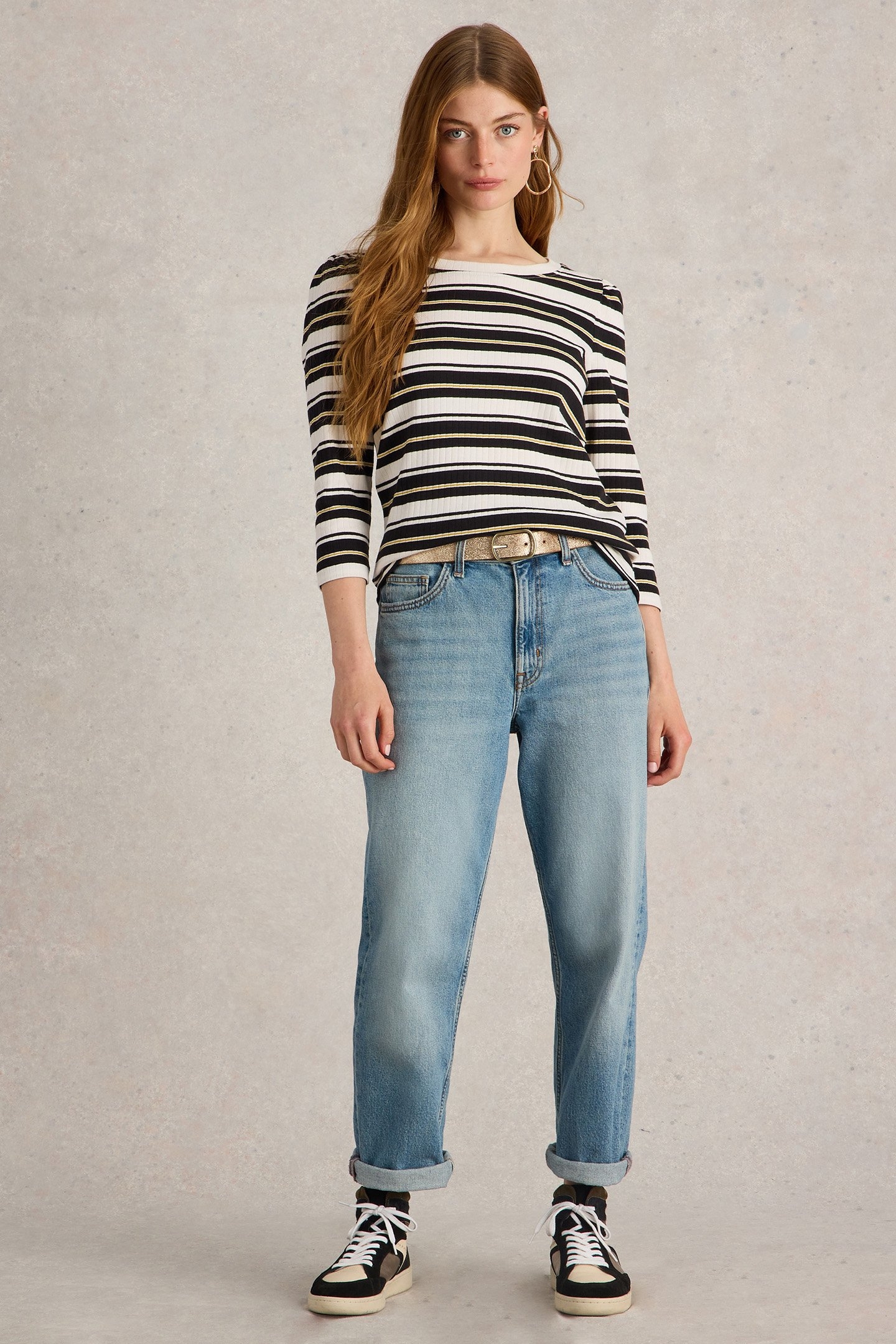 PUFF SLEEVE TEE BLACK MULTI 1