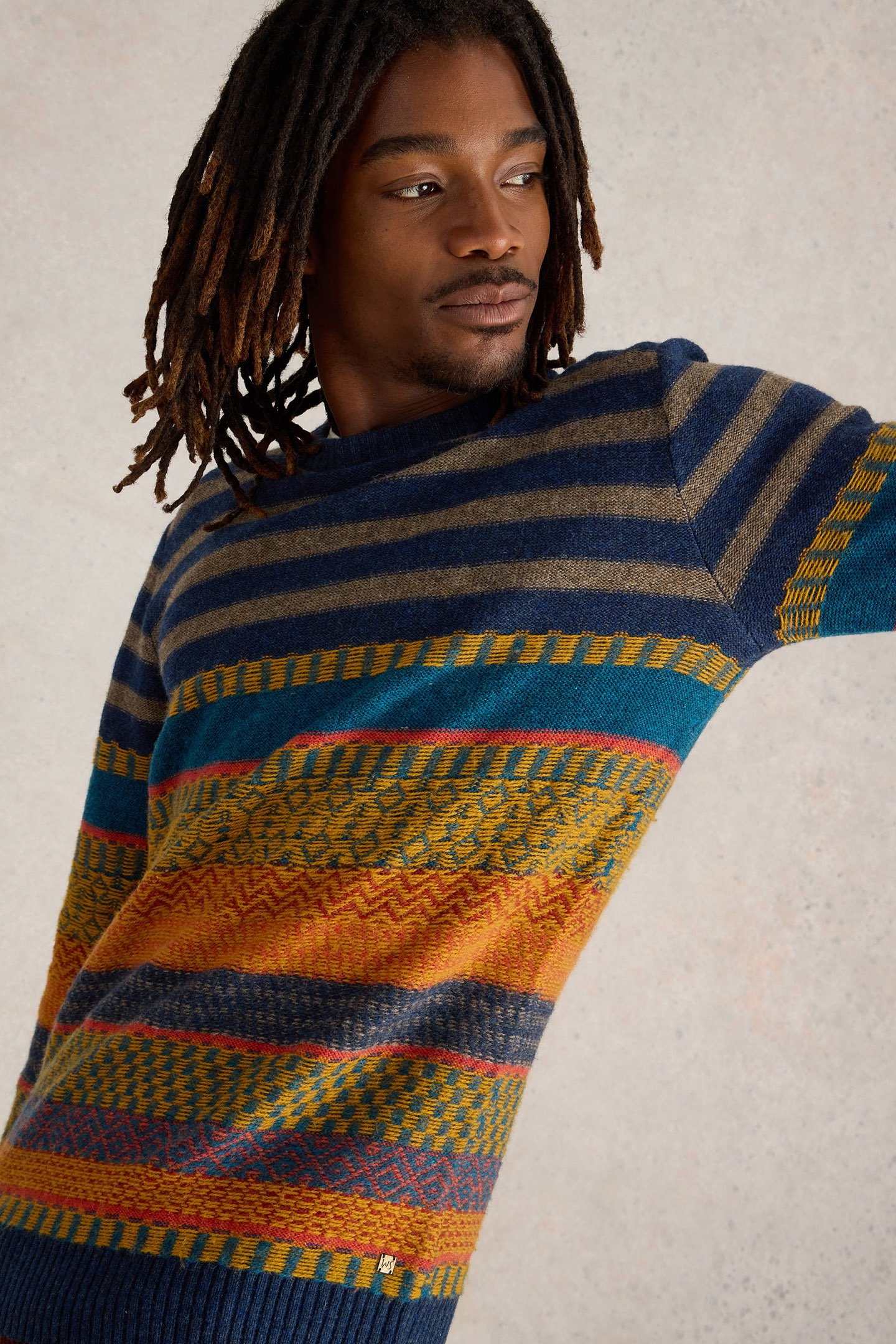 STRIPE FAIRISLE CREW NECK BLUE MULTI 4