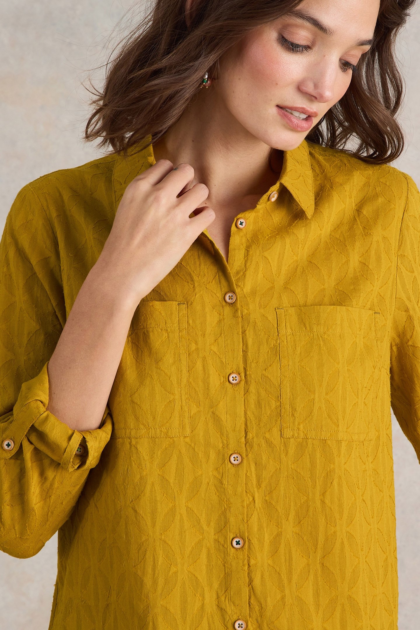 SOPHIE ORGANIC COTTON SHIRT CHARTREUSE MULTI 5