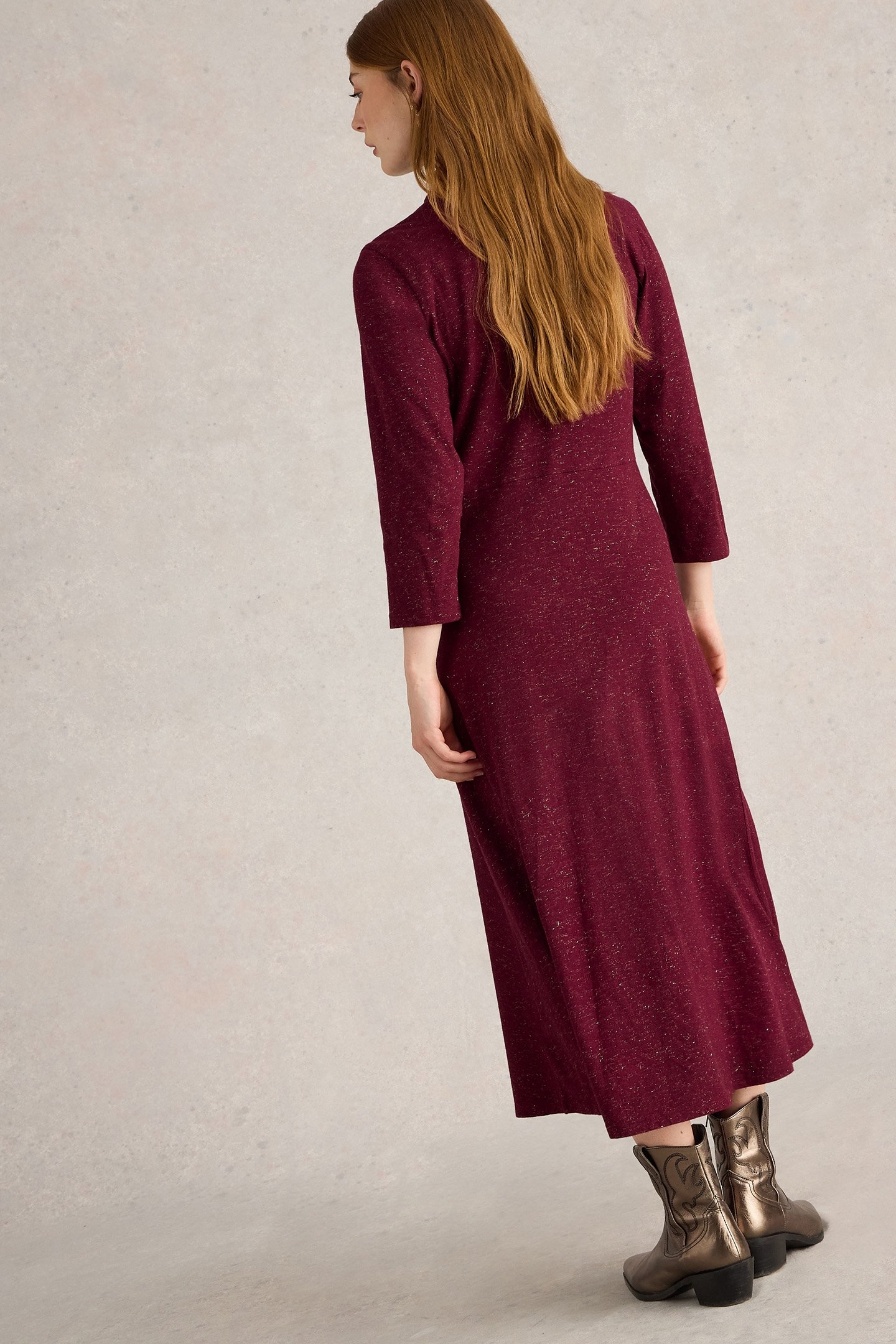 RUA SPARKLE JERSEY DRESS DARK PLUM 2