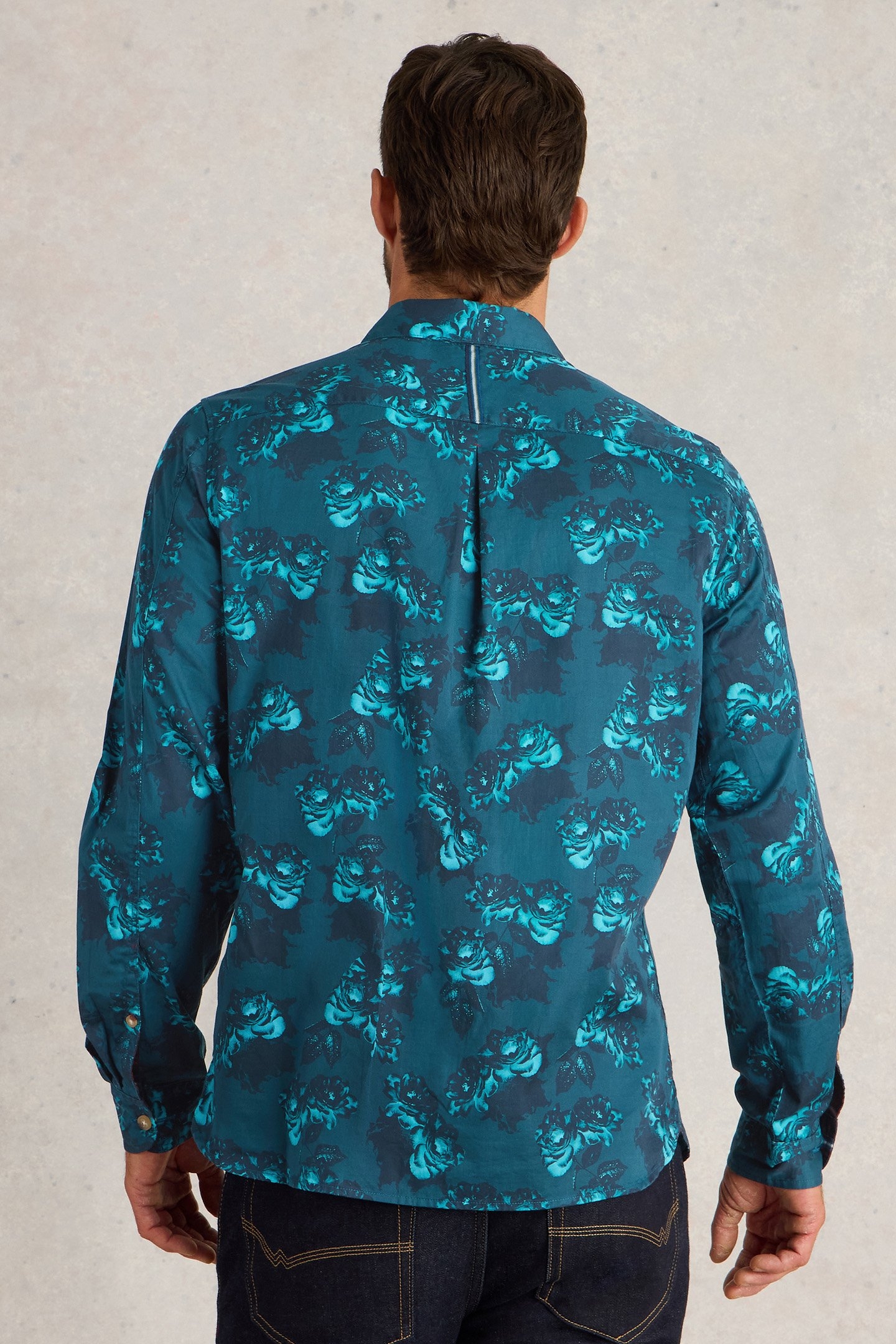 DARK FLORAL PRINTED SHIRT BLUE PRINT 2