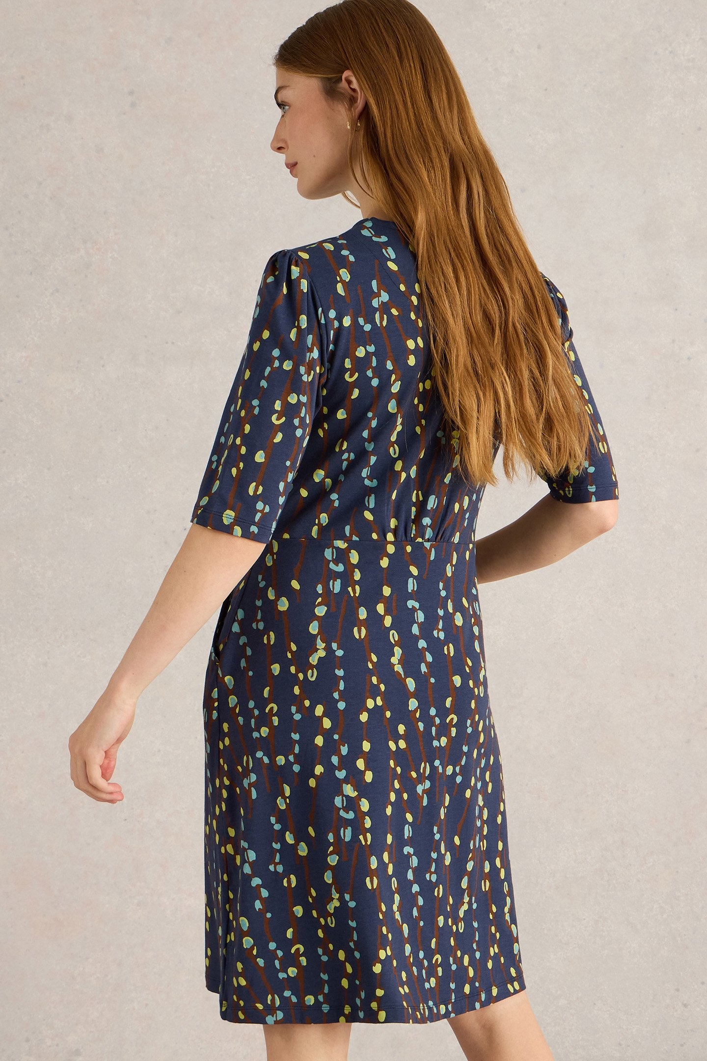 OLIVIA JERSEY DRESS NAVY PRINT 2