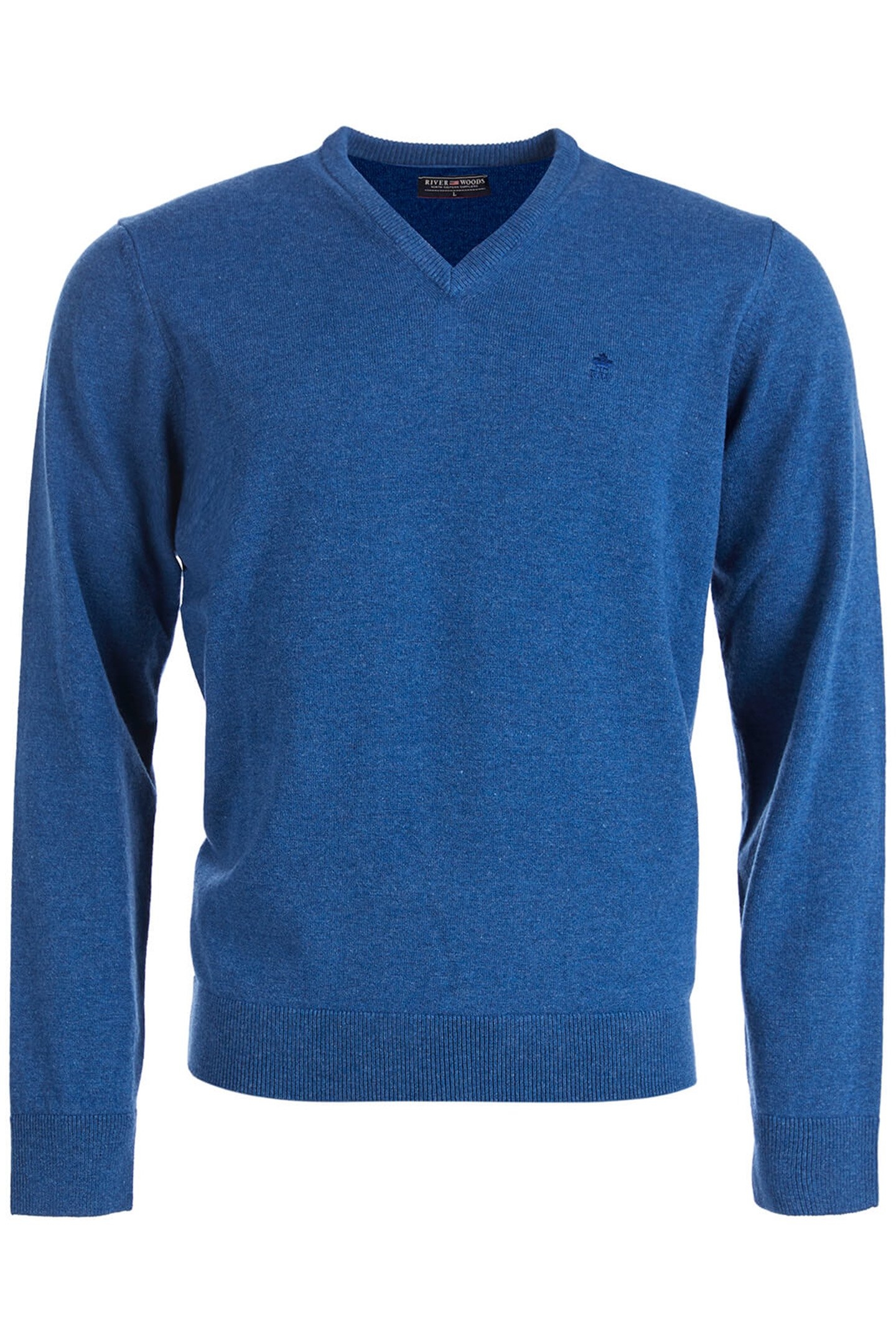 BASIC V-NECK PULLOVER IN BLUE 4