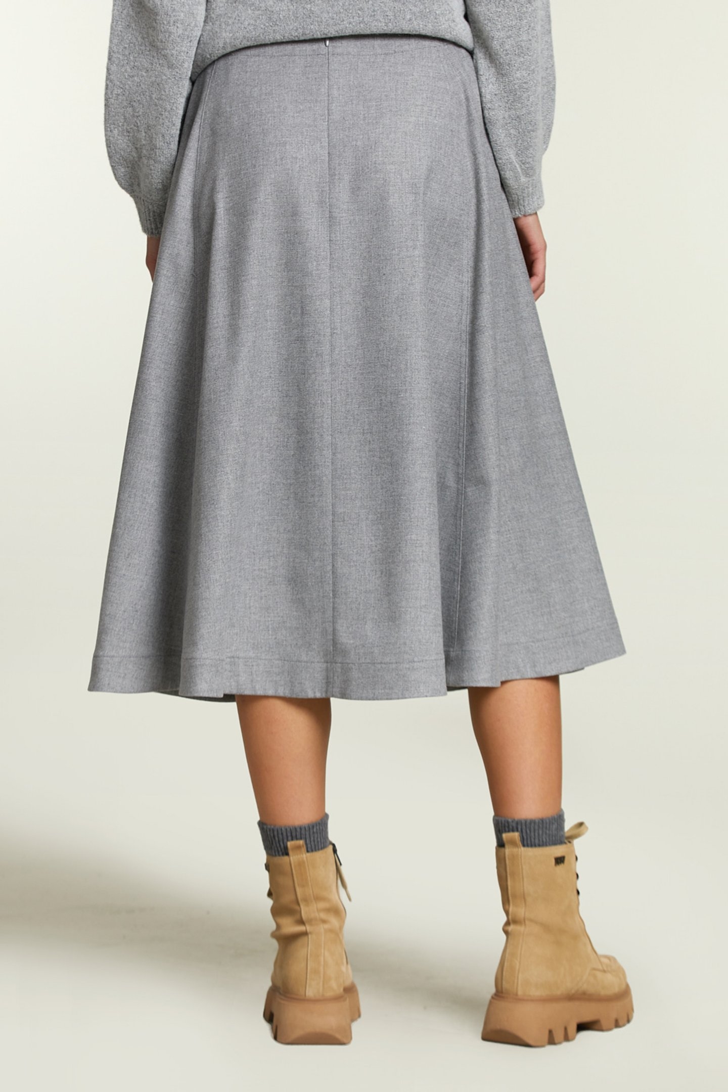 GREY UNI MIDI SKIRT 2