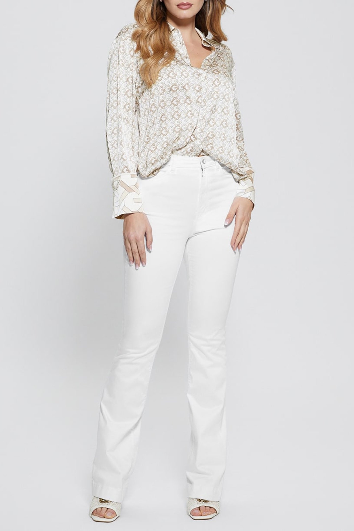 LS ALEXANDRA SHIRT NEW G LOGO SAND PRIN 3