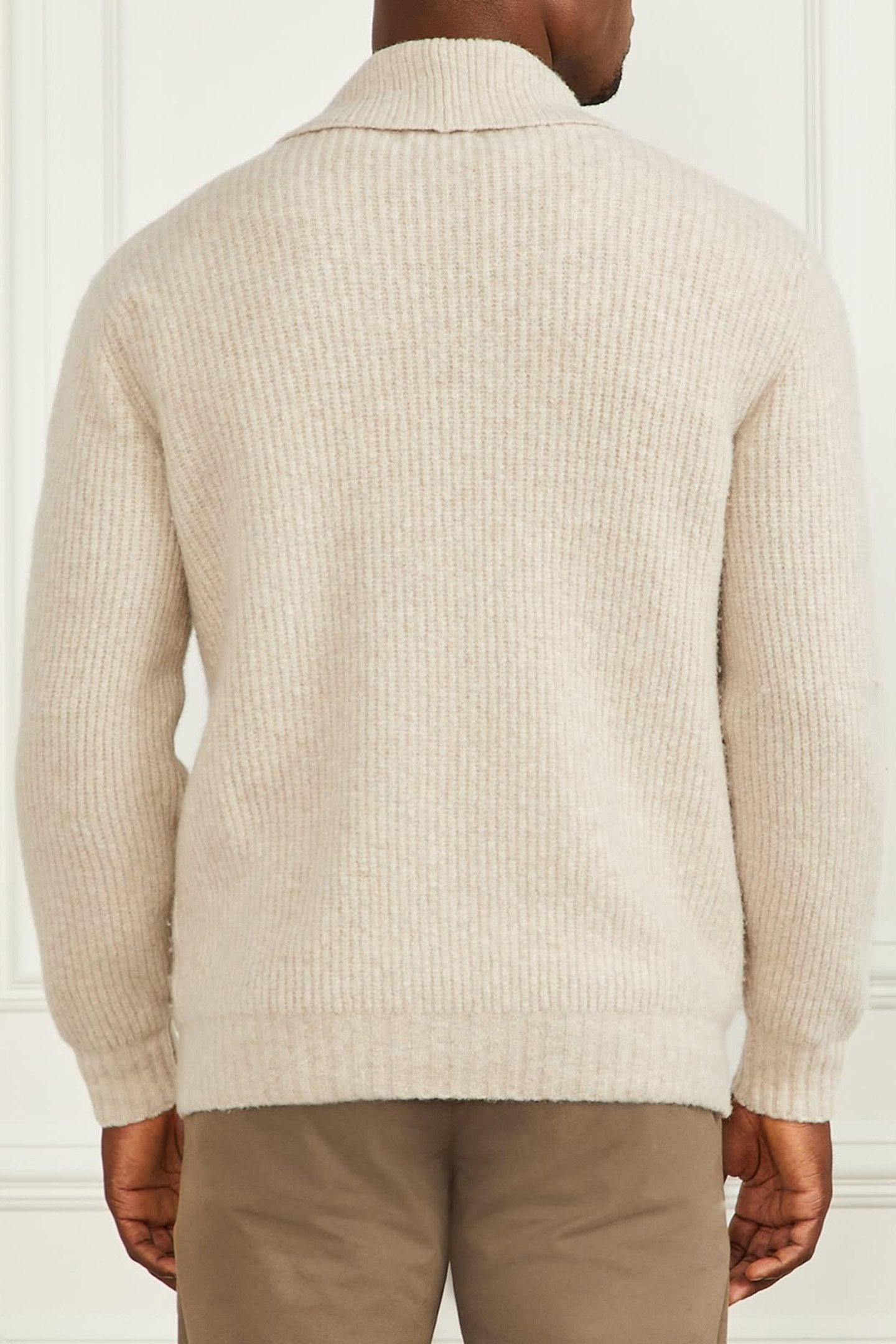 LS SHAWL NECK CARDI VANILLA BEIGE HEATHE 2