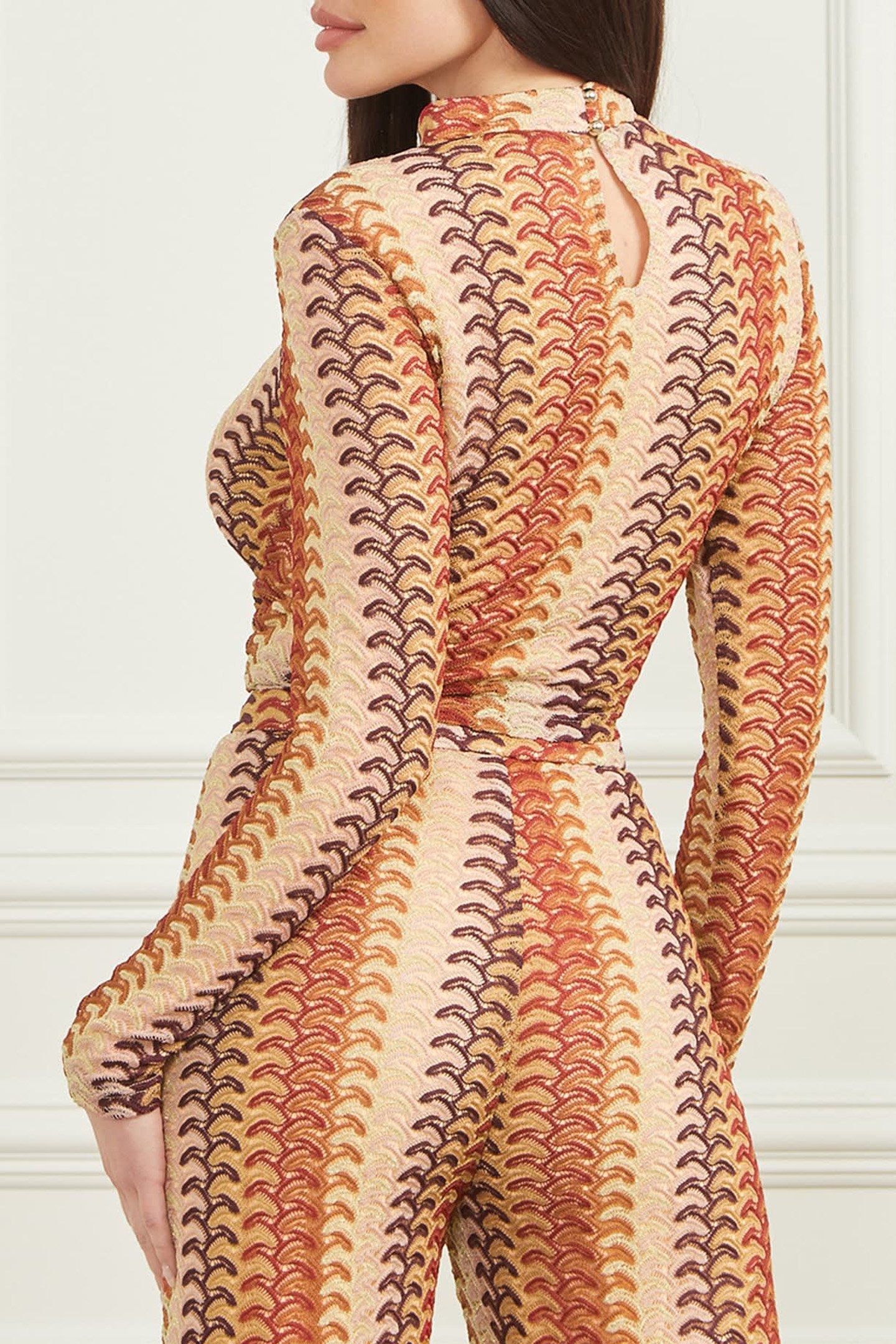 MARCIANO BY GUESS AUTUMN FEARNE TOP RUST BROWN MULTI 2