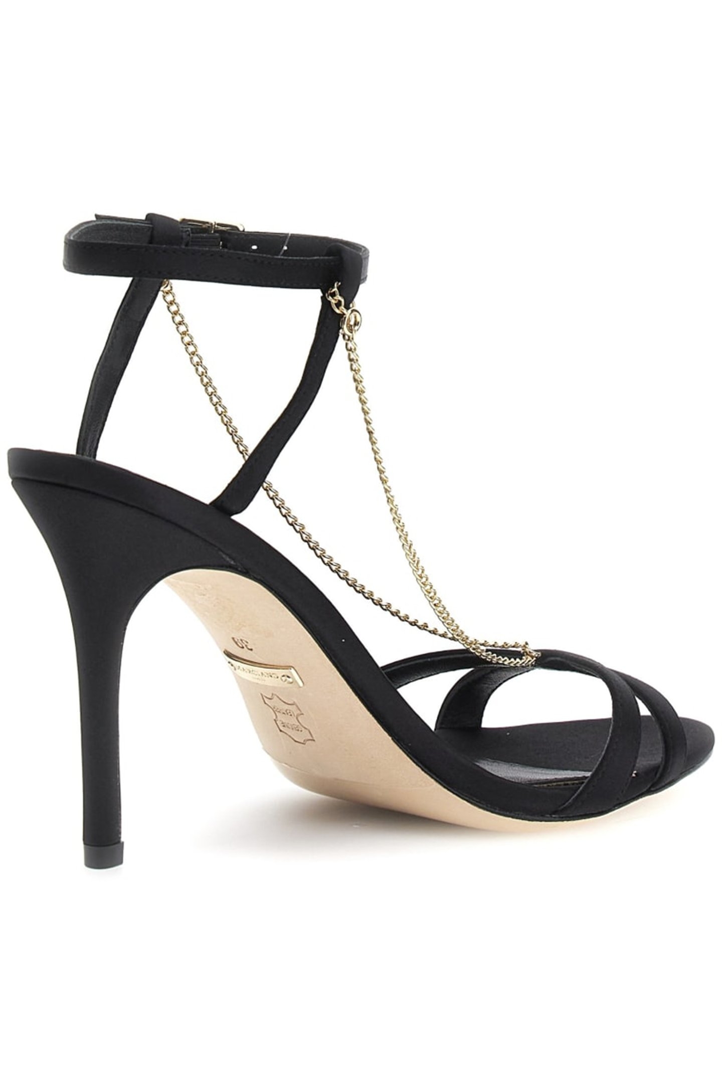 METAL CHAIN SANDAL JET BLACK A996 7