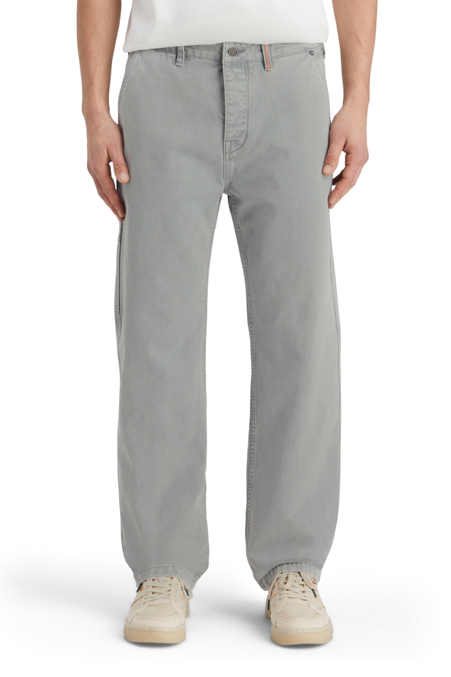 VERVE - ACID WASHED COTTON-BLEND WORKER PANT ASPHALT 1
