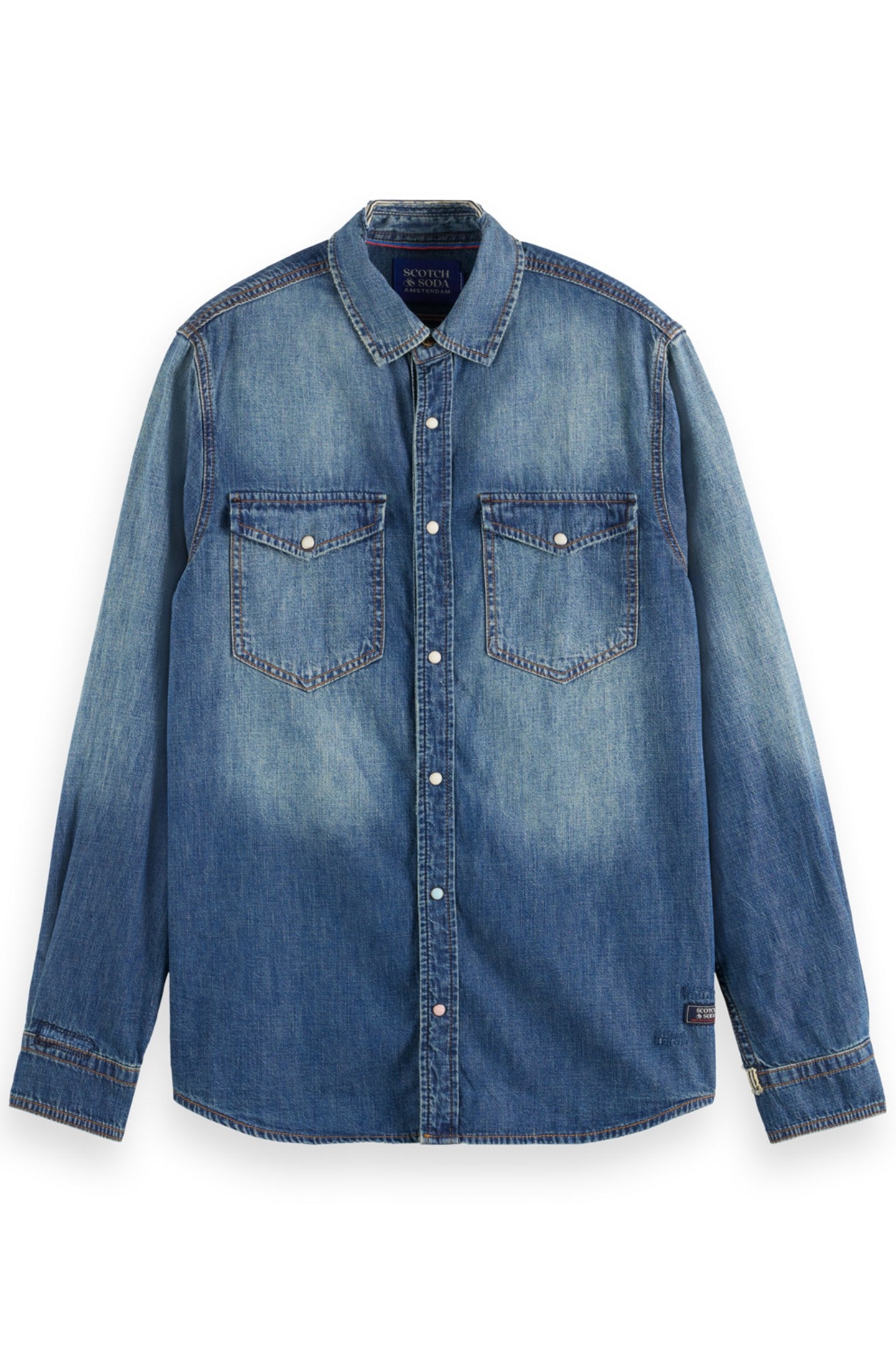 WORKWEAR SHIRT IN WASHED DENIM WASHED INDIGO 1