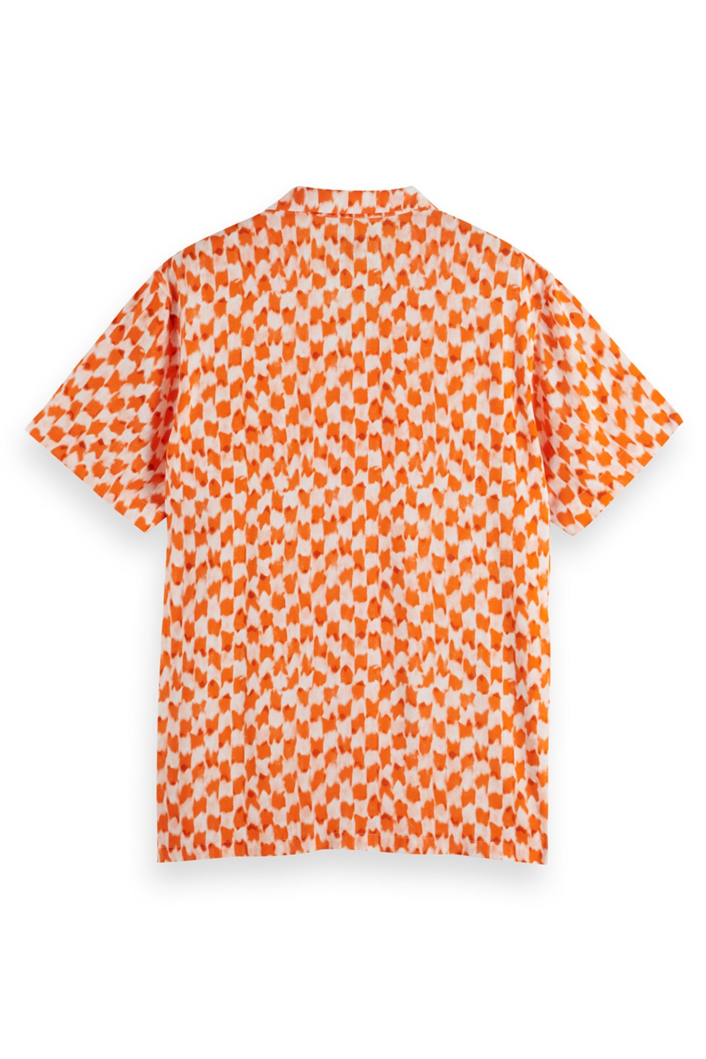 PRINTED CAMP COLLAR SHIRT ORANGE DYERCHECKER AOP 2